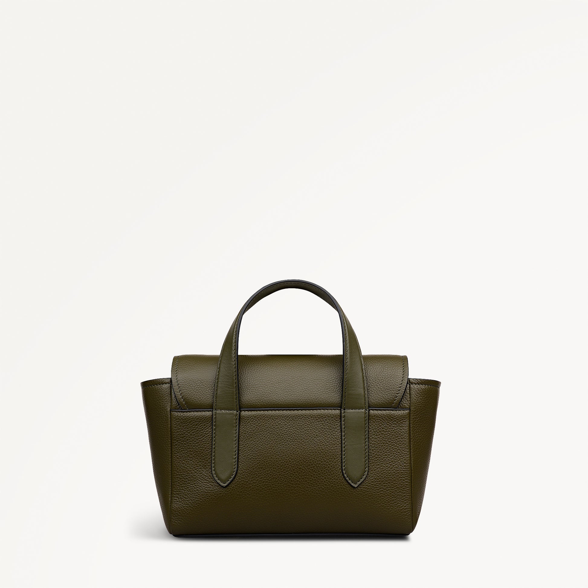 Mayfair Lane Leather Small Flapover Grab Bag in Pine Needle - 112598