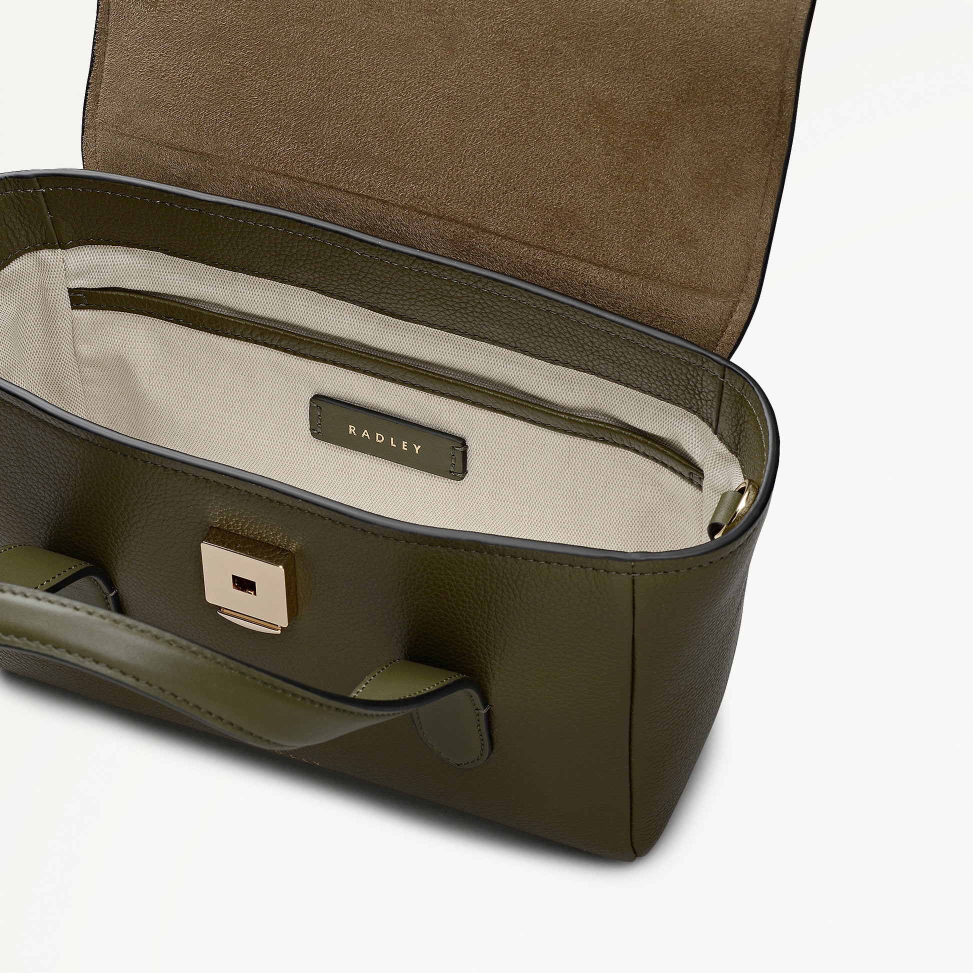 Mayfair Lane Leather Small Flapover Grab Bag in Pine Needle - 112598