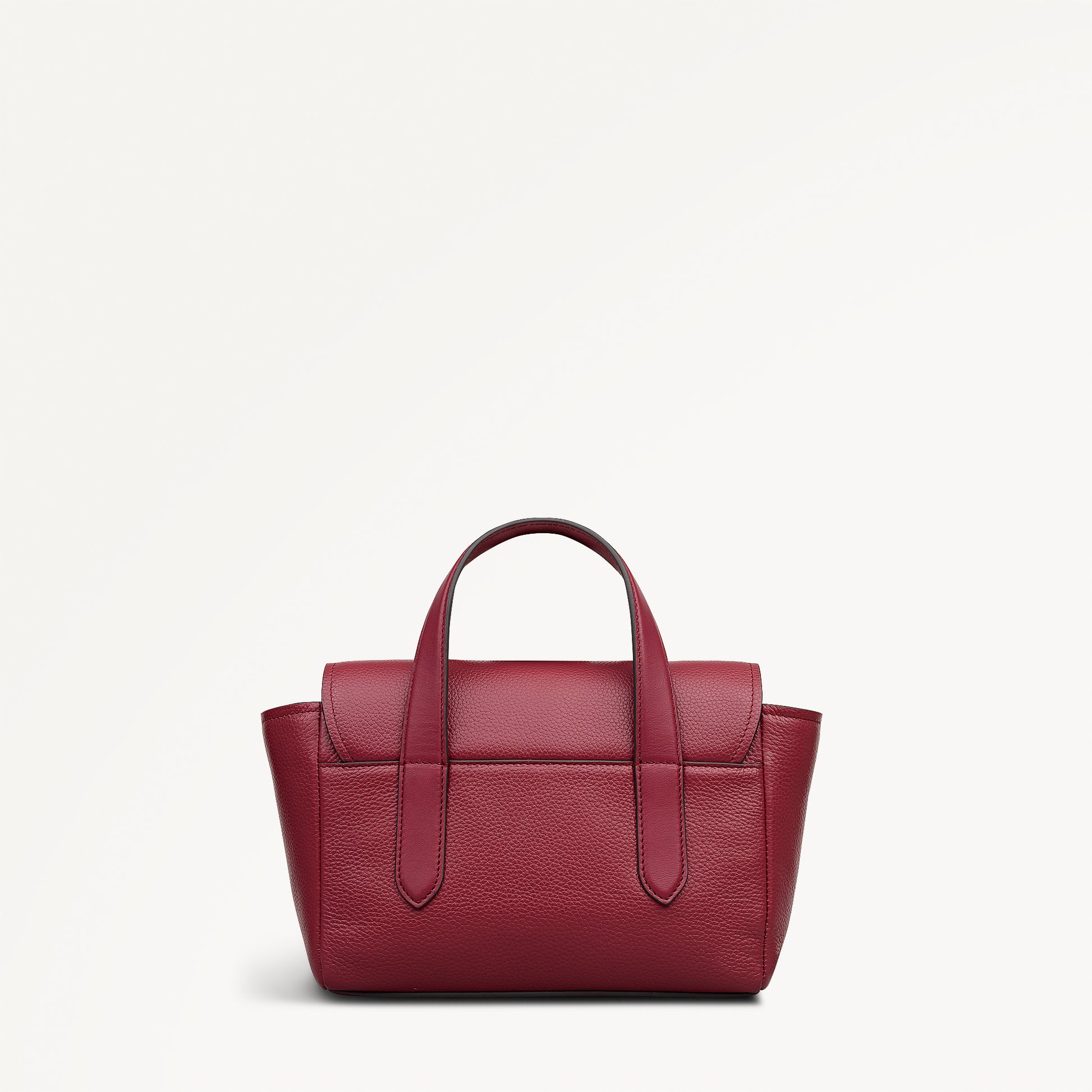 Mayfair Lane Leather Small Flapover Grab Bag in Carmine - 112599
