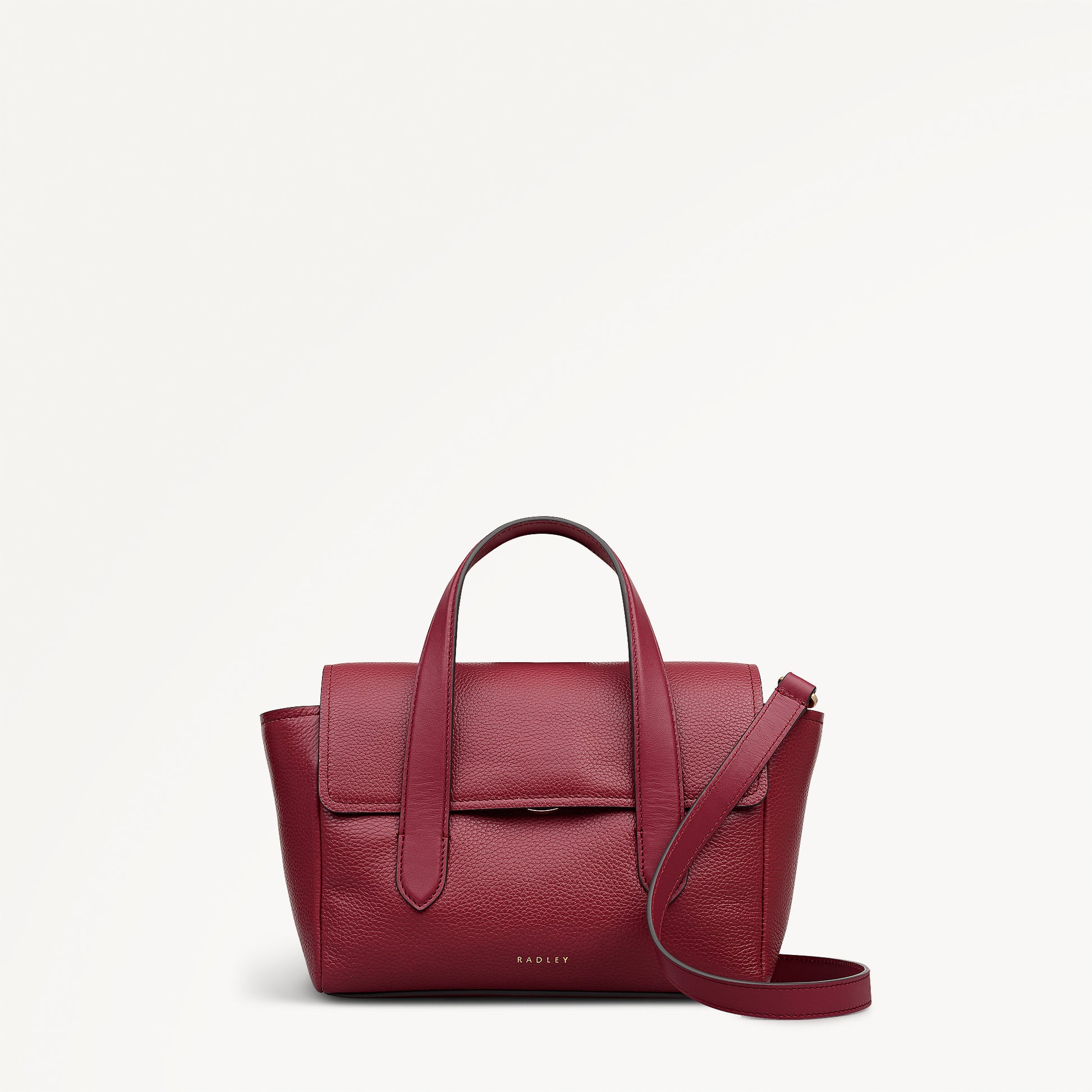 Mayfair Lane Leather Small Flapover Grab Bag in Carmine - 112599