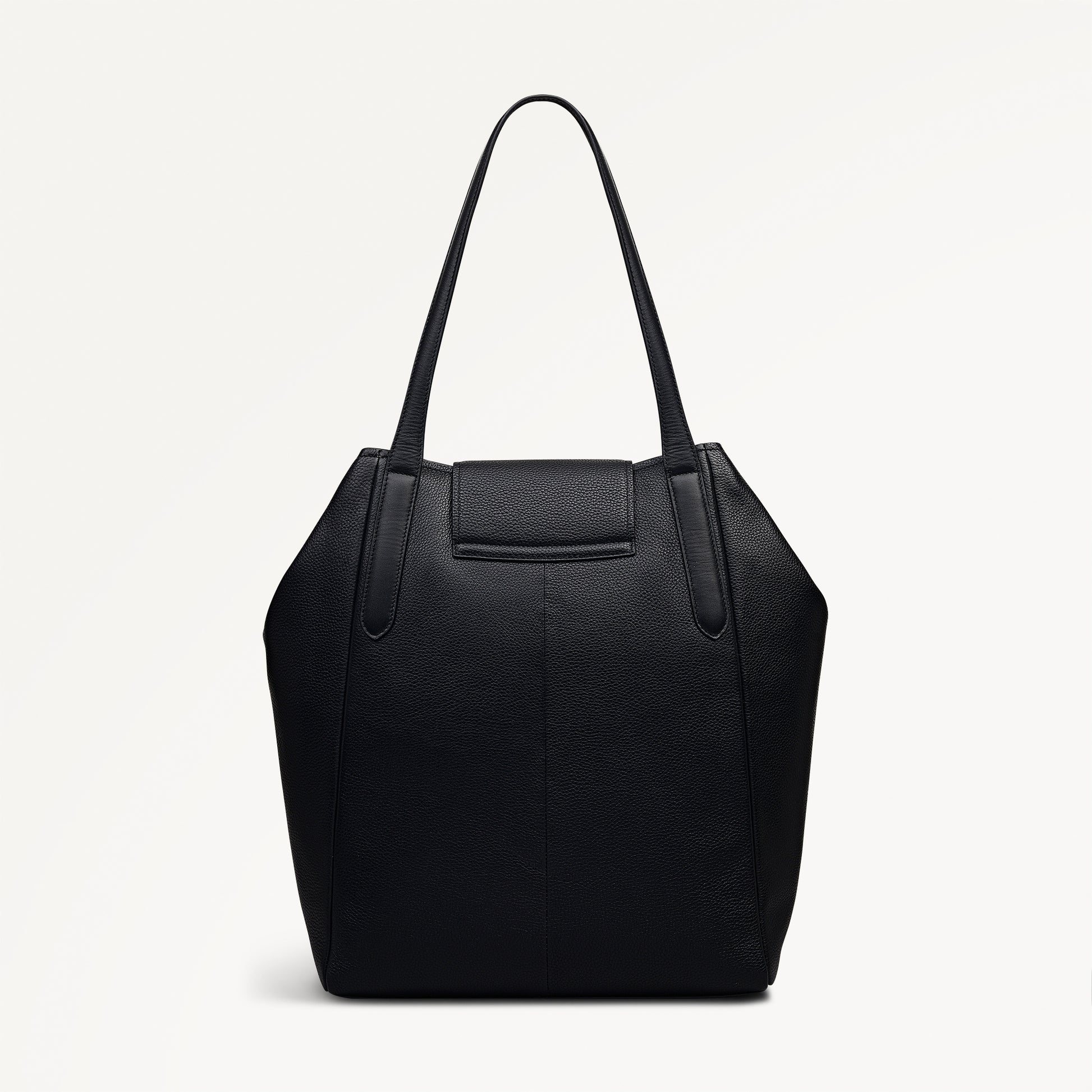 Mayfair Lane Leather Large Flapover Tote Bag in Black - 112600