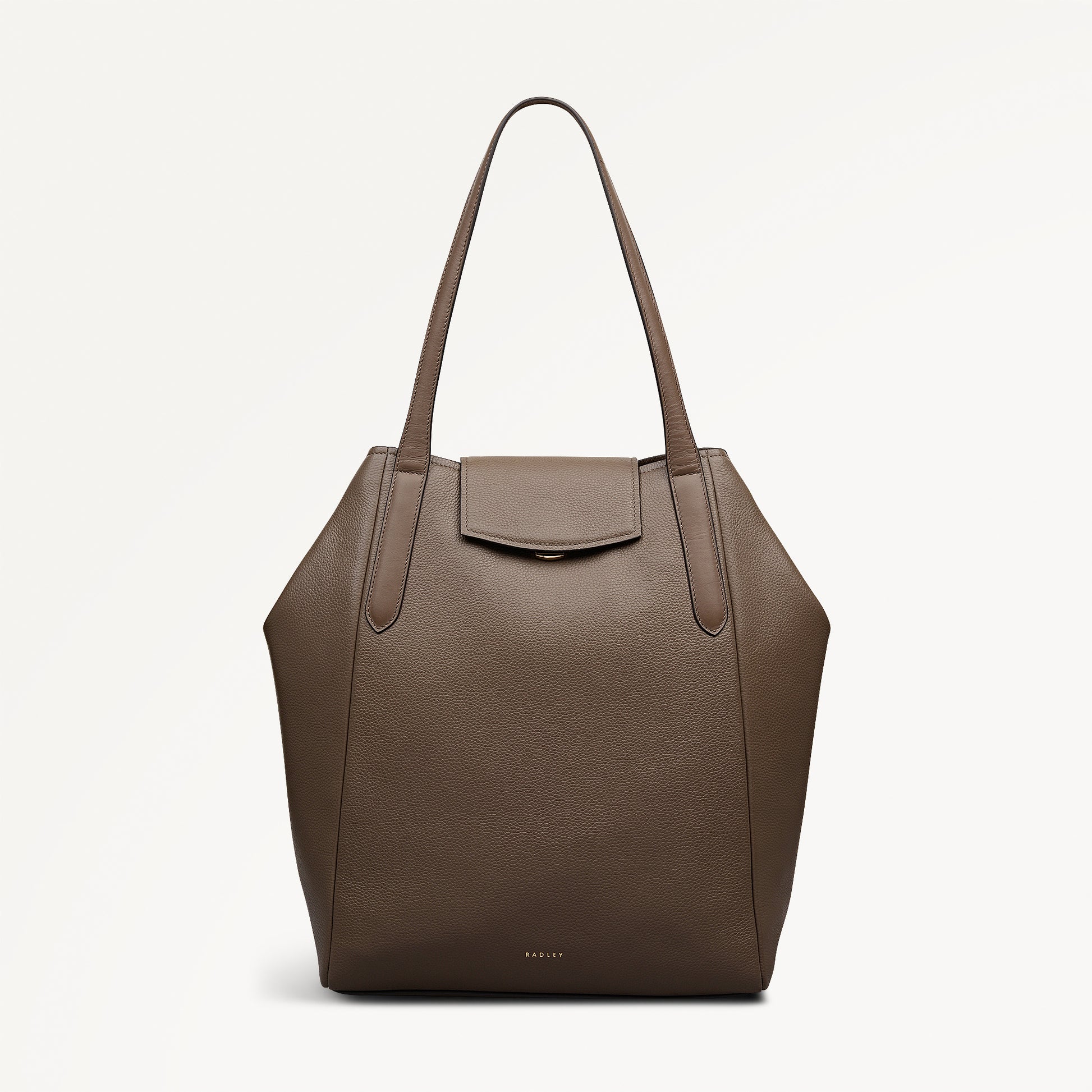 Mayfair Lane Leather Large Flapover Tote Bag in Coffee - 112601