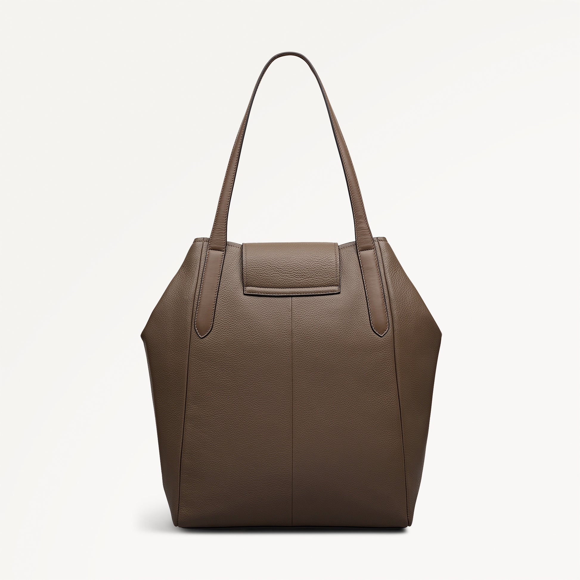 Mayfair Lane Leather Large Flapover Tote Bag in Coffee - 112601