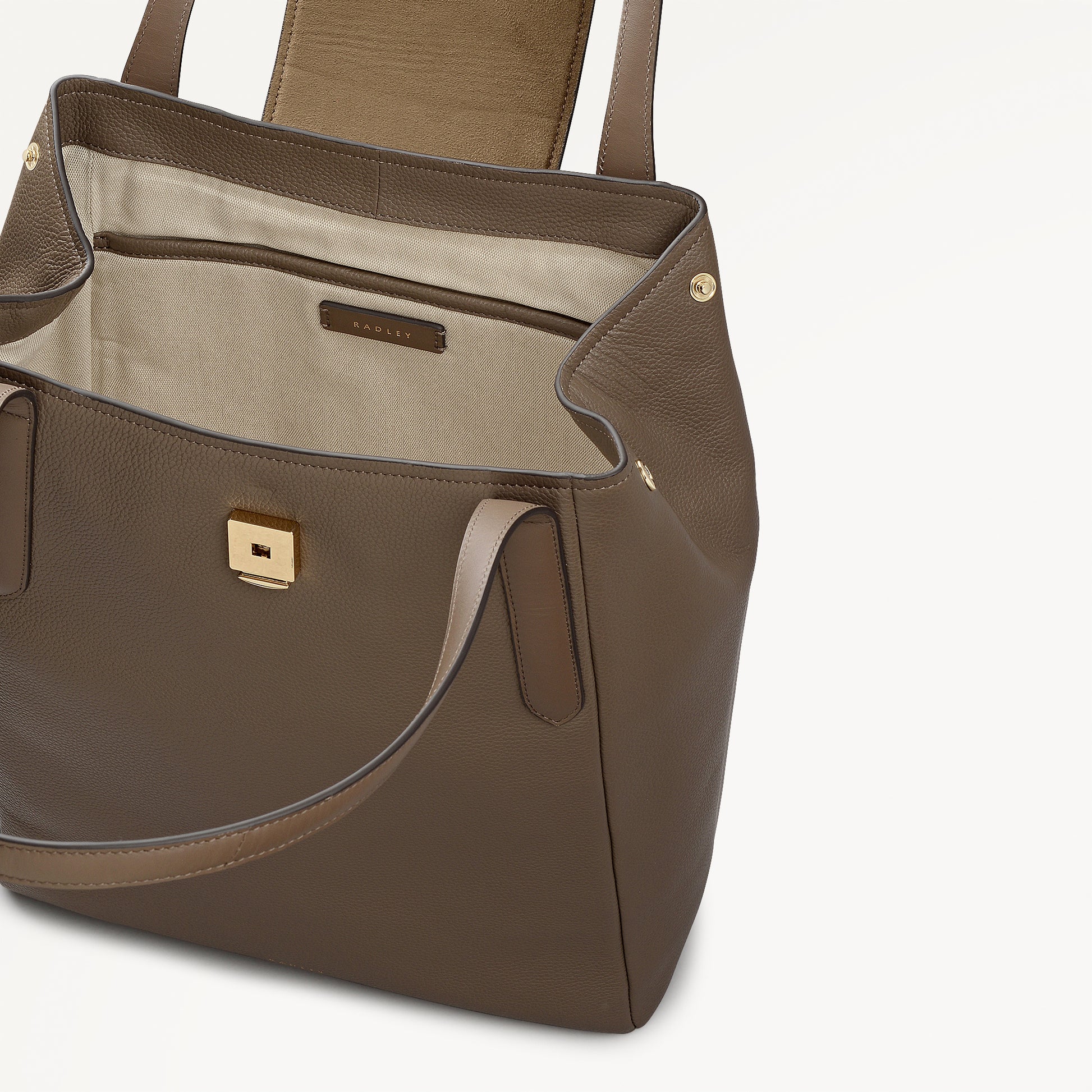 Mayfair Lane Leather Large Flapover Tote Bag in Coffee - 112601