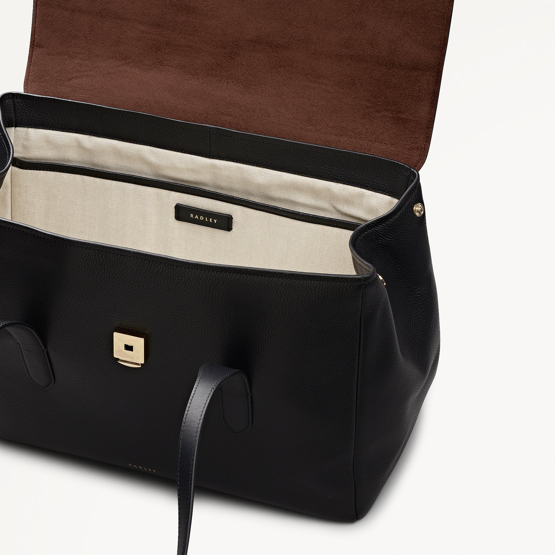 Mayfair Lane Leather Large Flapover Shoulder Bag in Black - 112602