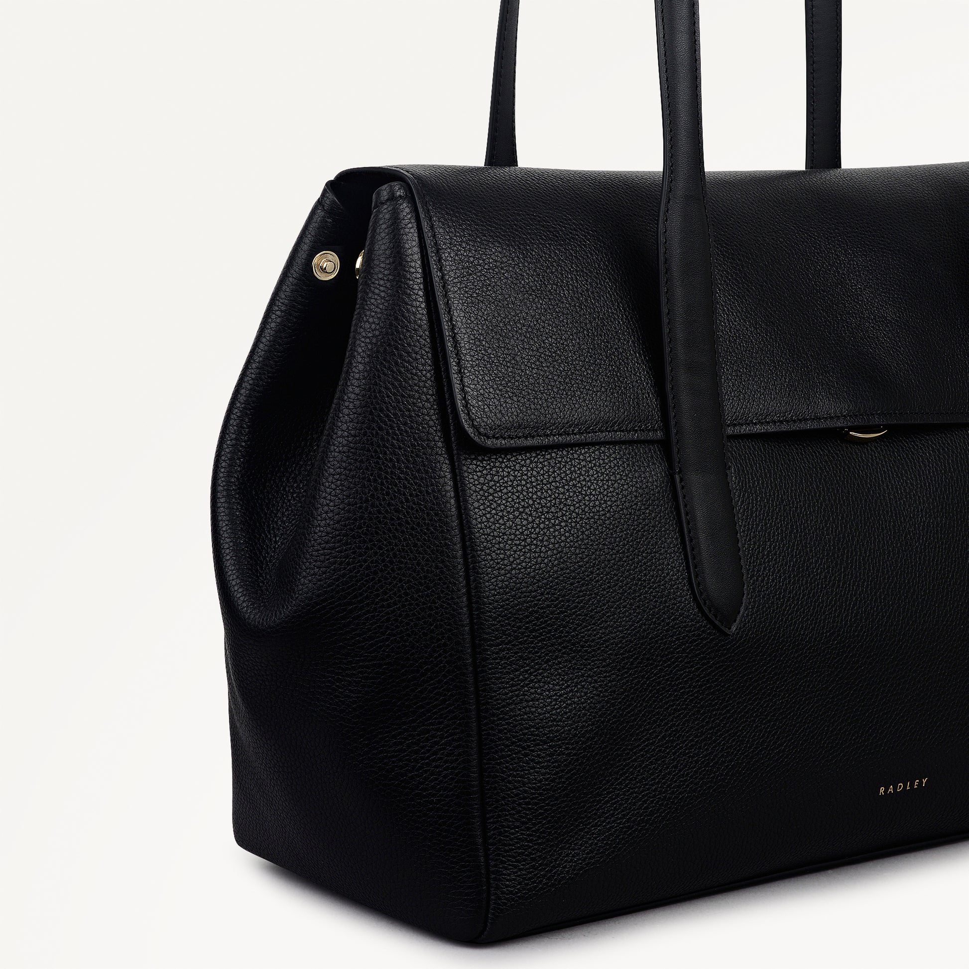 Mayfair Lane Leather Large Flapover Shoulder Bag in Black - 112602