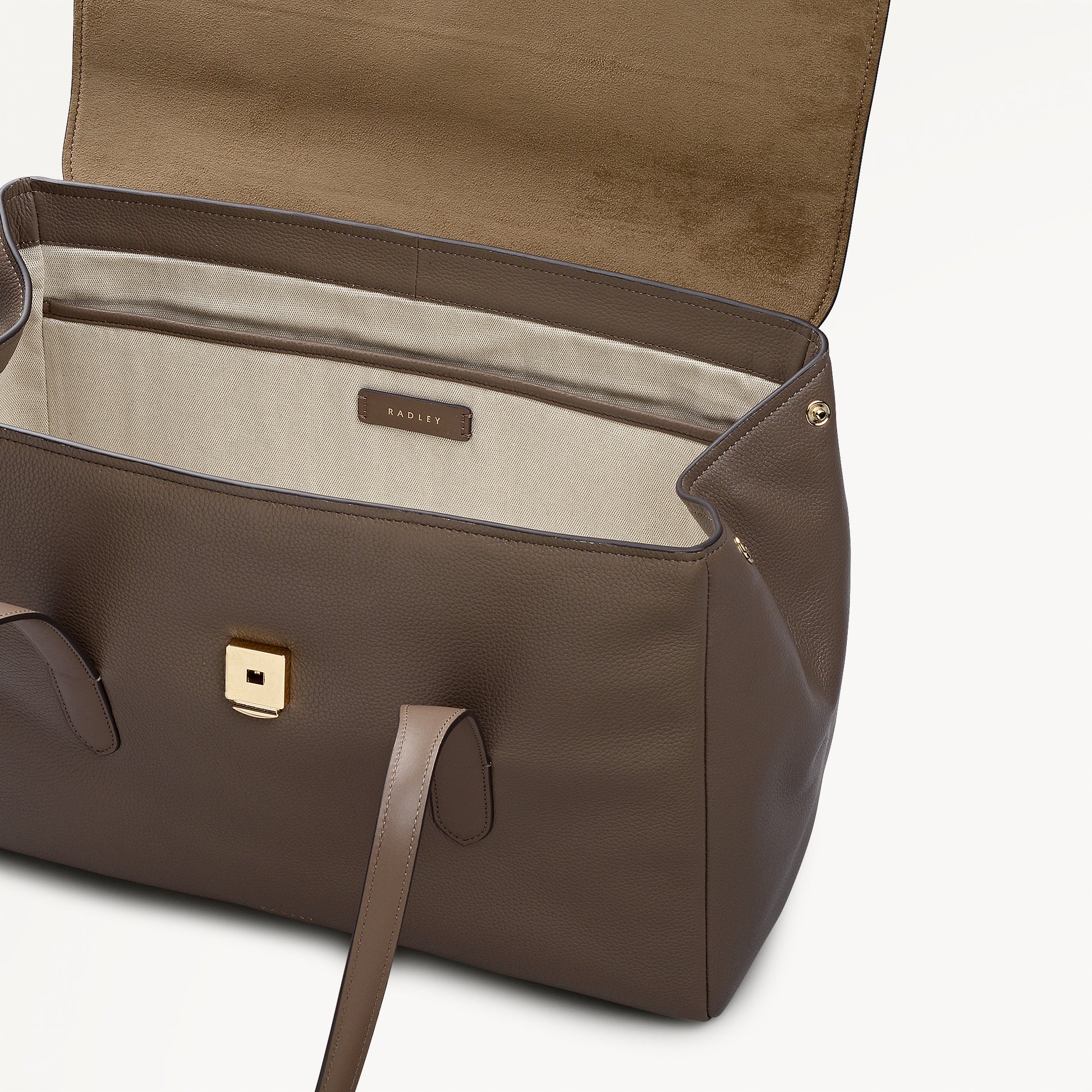 Mayfair Lane Leather Large Flapover Shoulder Bag in Coffee - 112604