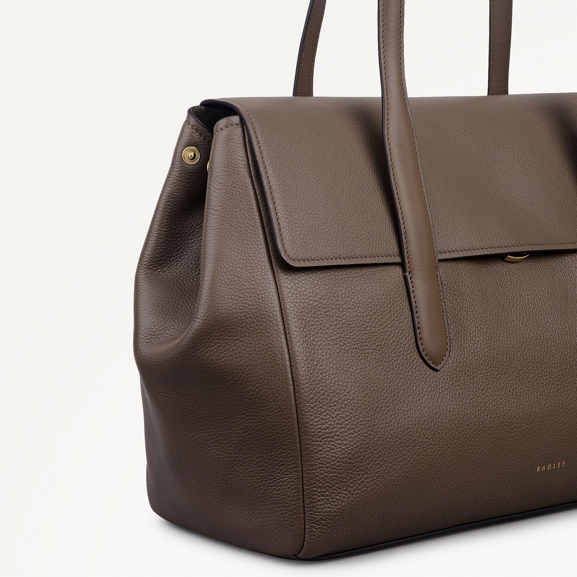 Mayfair Lane Leather Large Flapover Shoulder Bag in Coffee - 112604