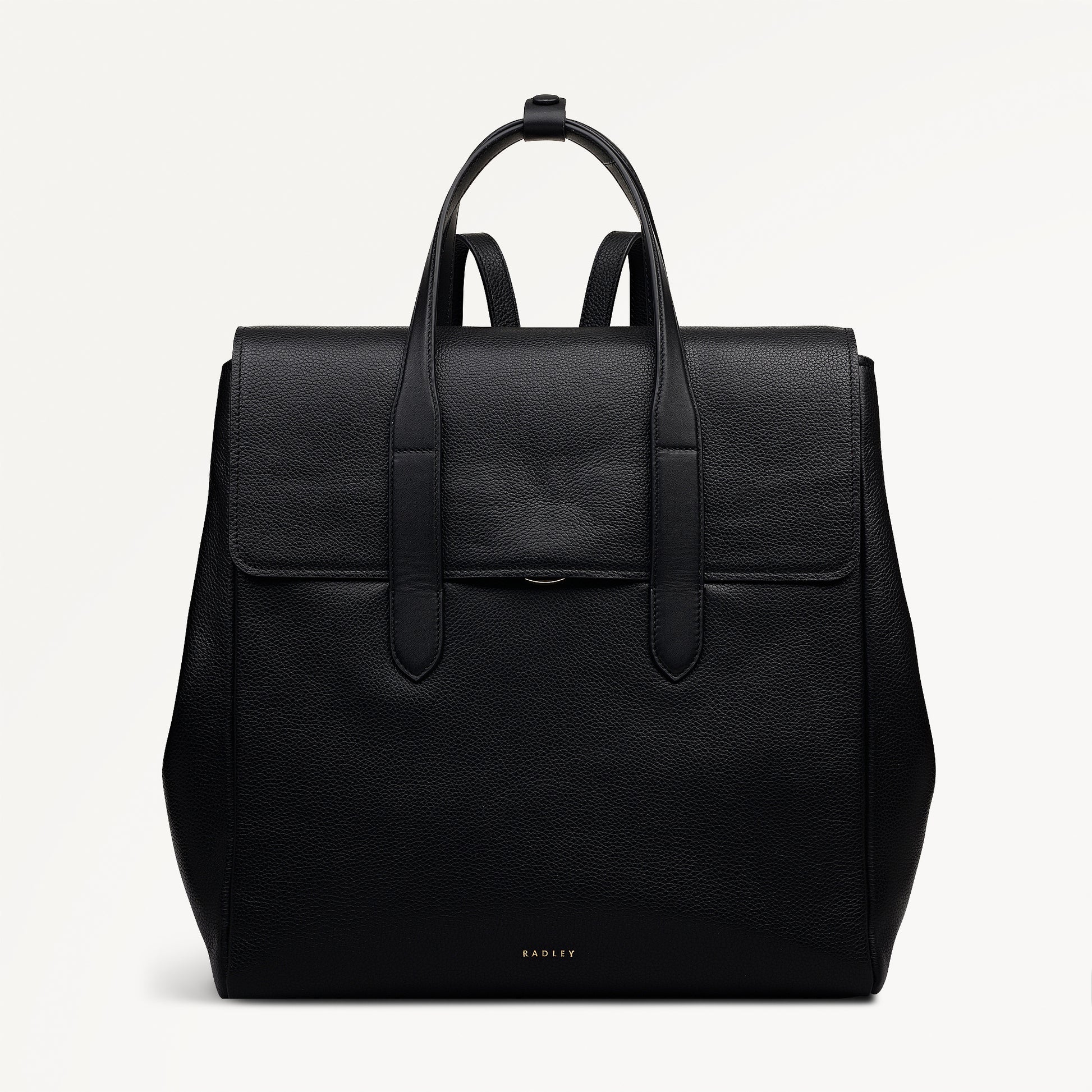 Mayfair Lane Leather Medium Flapover Backpack in Black - 112605