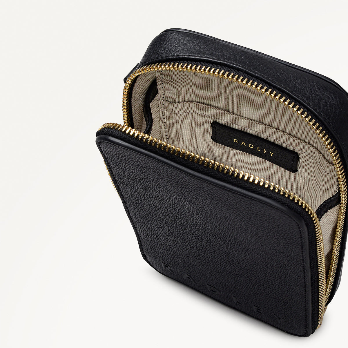 Alba Place Leather Medium Phone Cross Body Bag in Black - 112618