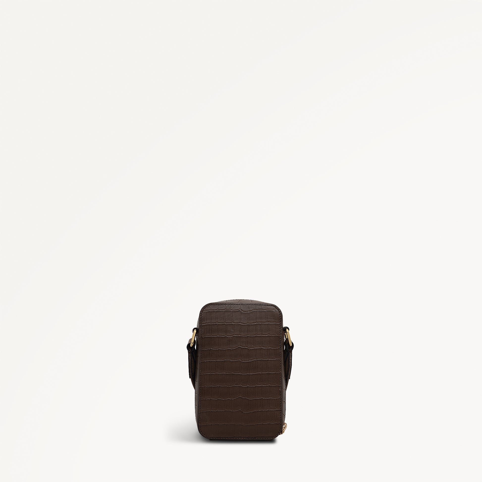 Alba Place Leather Medium Phone Cross Body Bag in Coffee - 112621