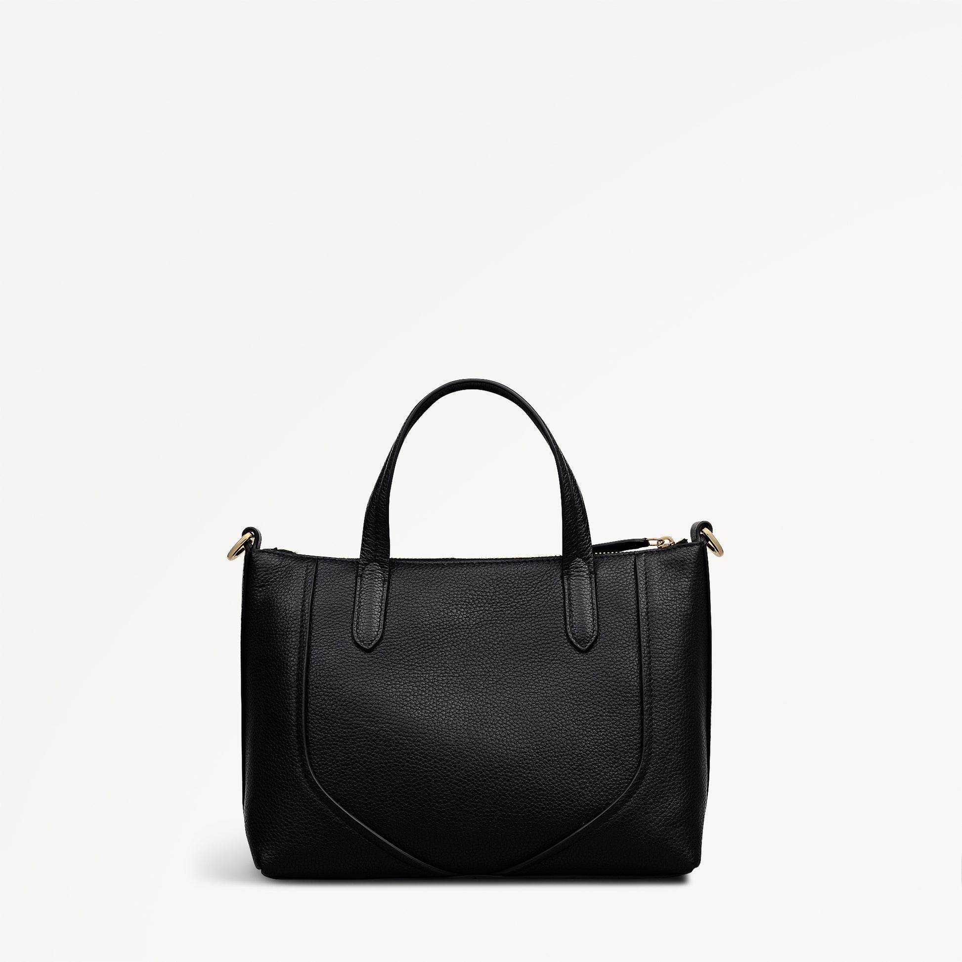 Wood Park Leather Small Ziptop Grab Bag in Black - 112628