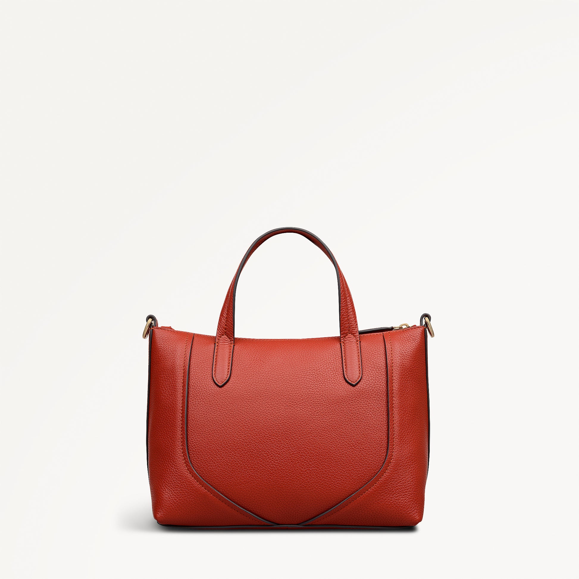 Wood Park Leather Small Ziptop Grab Bag in Flame - 112629