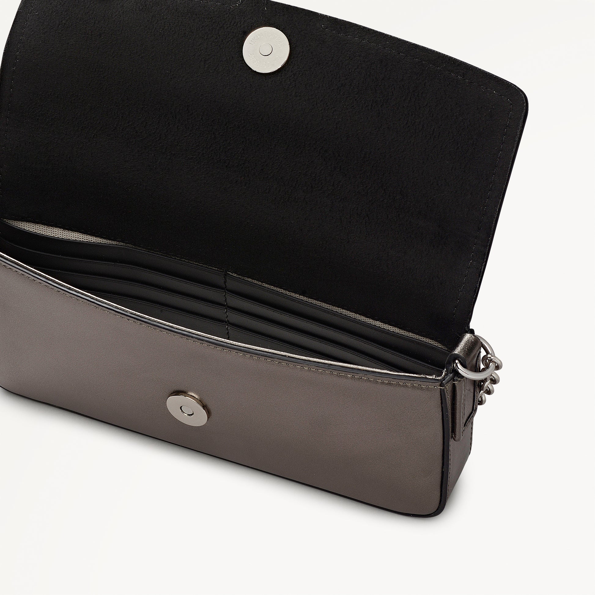 Crosby Alley Leather Large Phone Cross Body Bag in Gun Metal - 112645