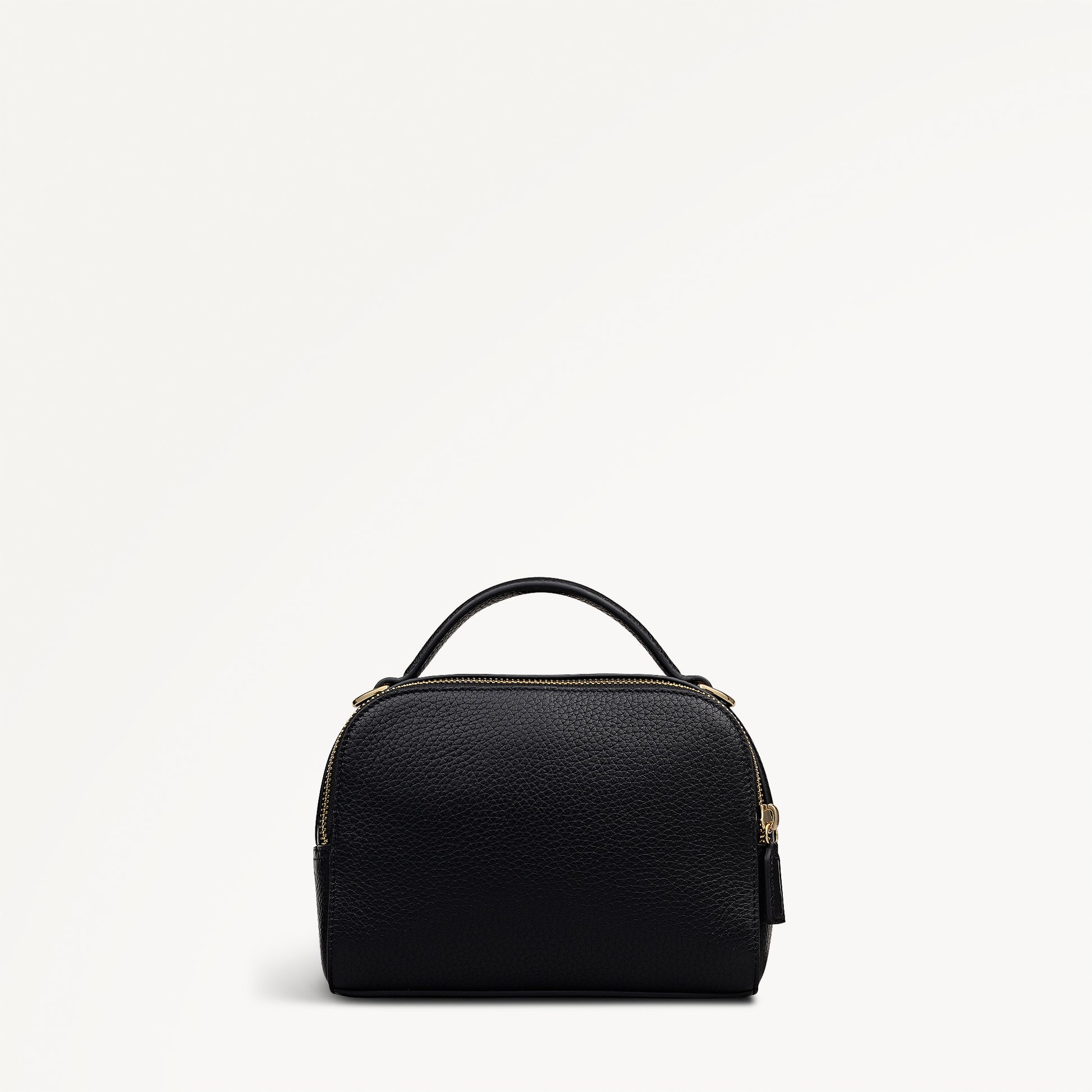 Elm Avenue Leather Small Ziptop Cross Body Bag in Black - 112646