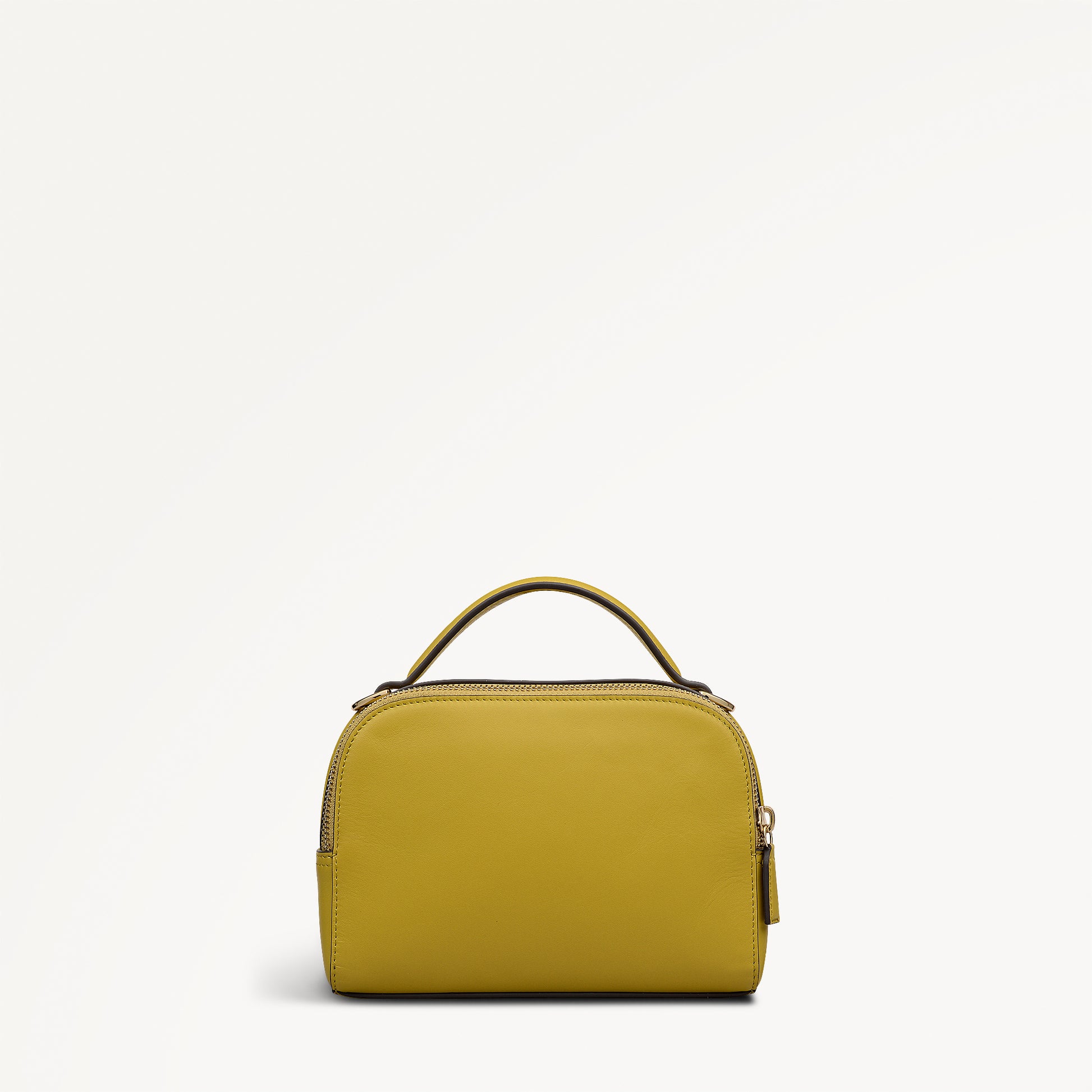 Elm Avenue Leather Small Ziptop Cross Body Bag in Ochre - 112647