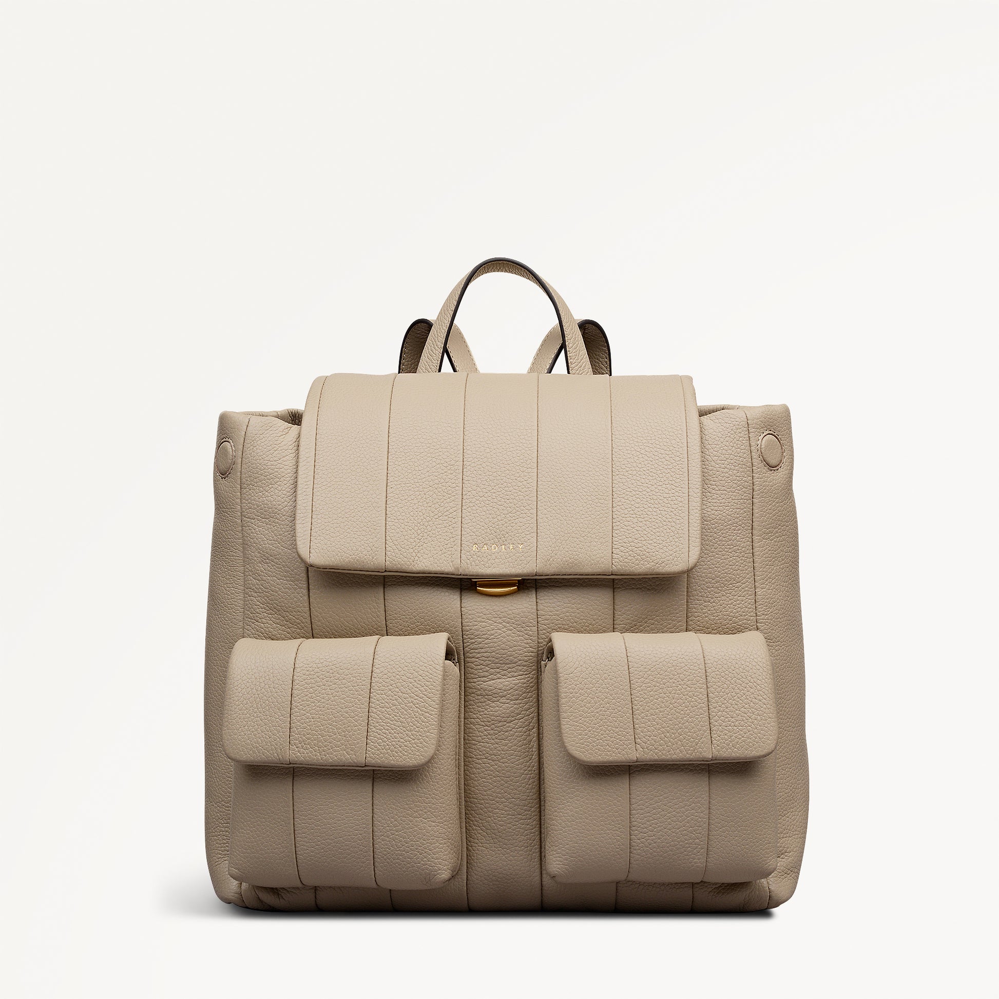 Burton Way Leather Medium Flapover Backpack in Porcini - 112651