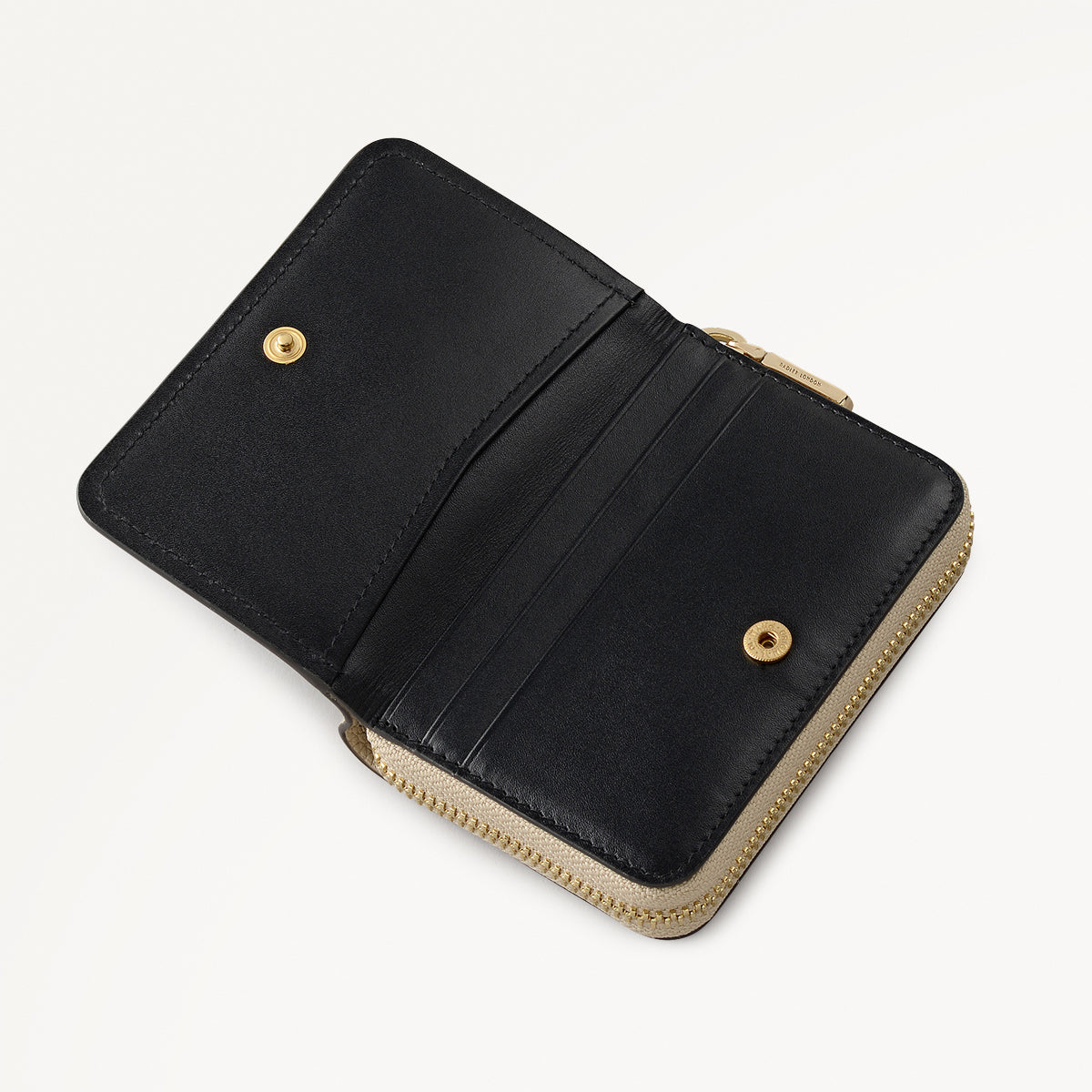 Heath Crescent Leather Small Zip Around Wallet in Porcini - 112674