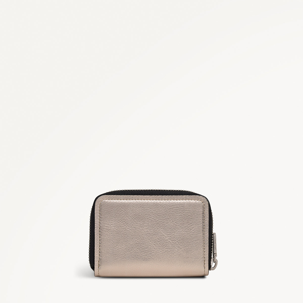 Heath Crescent Leather Small Zip Around Wallet in Pyrite - 112678