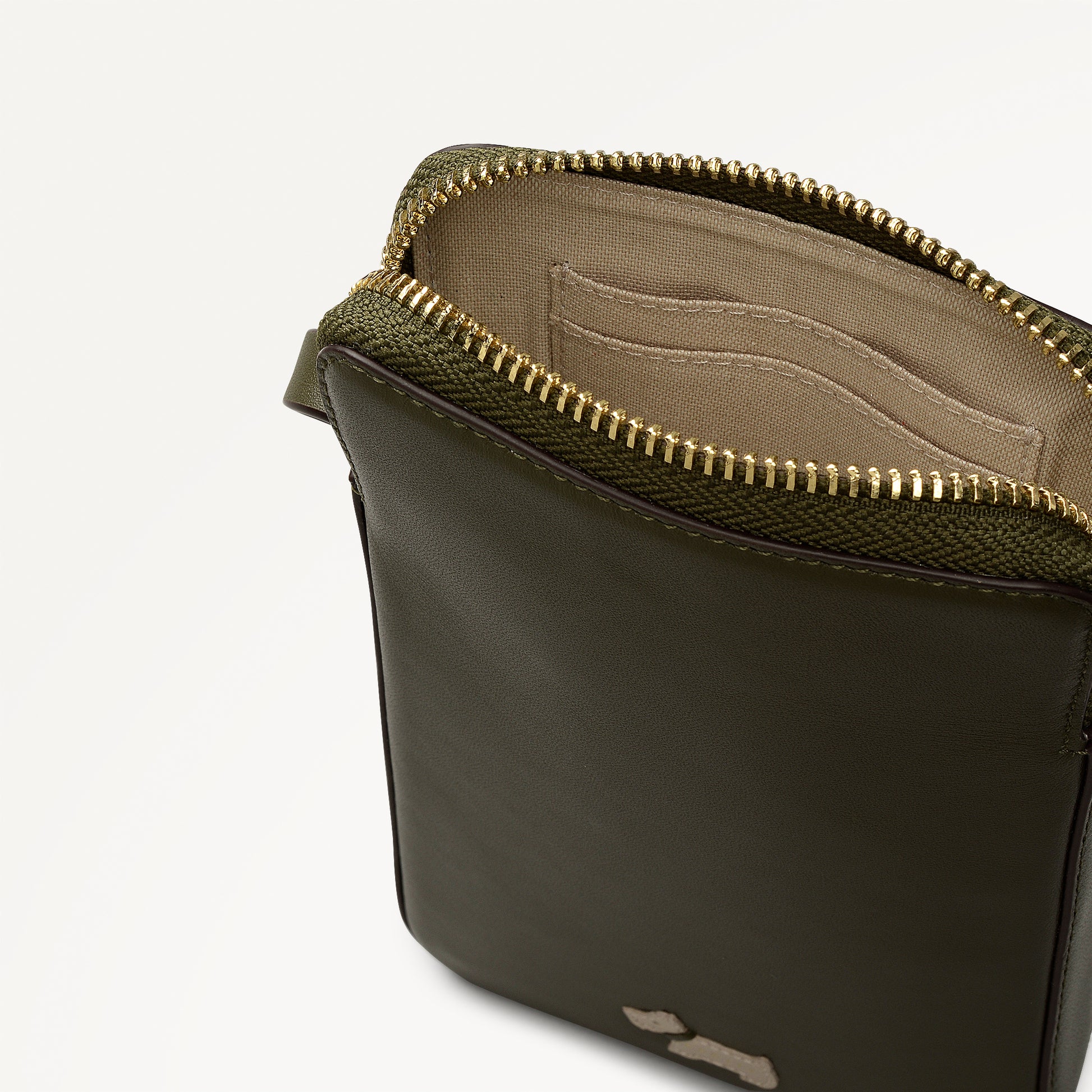 Heritage Radley - Protect Leather Medium Phone Cross Body Bag in Pine Needle - 112729