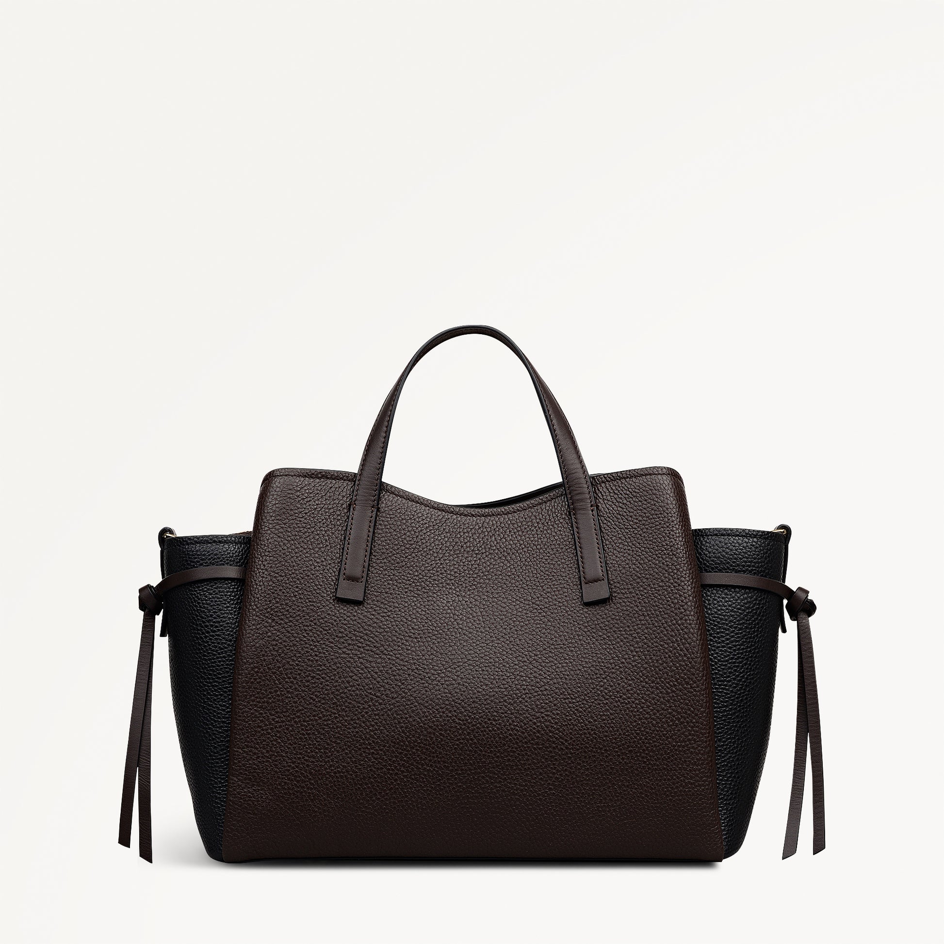 Blake Gardens Leather Large Ziptop Grab Bag in Dark Oak - 112737