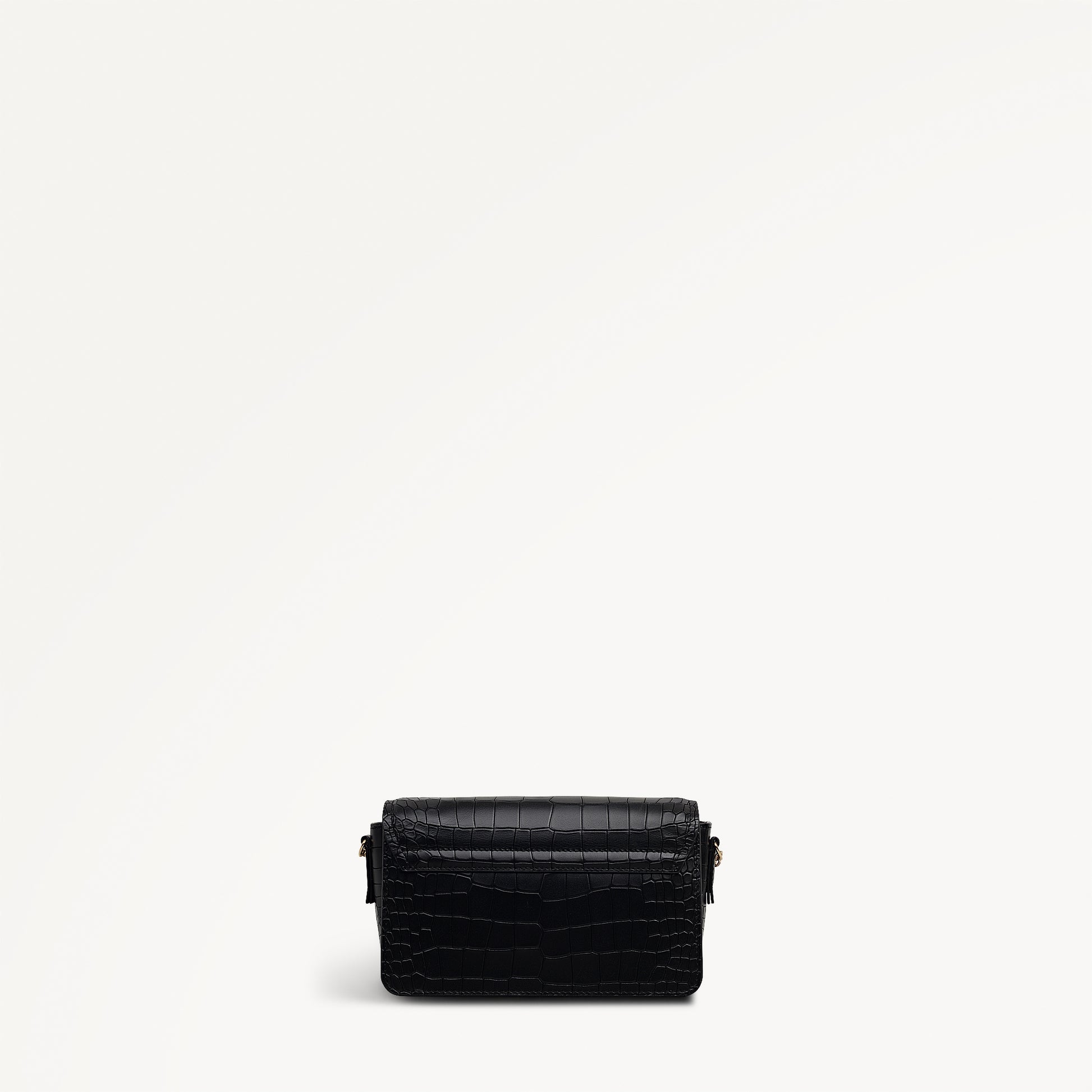 Albert Road Leather Mini Flapover Cross Body Bag in Black - 112738