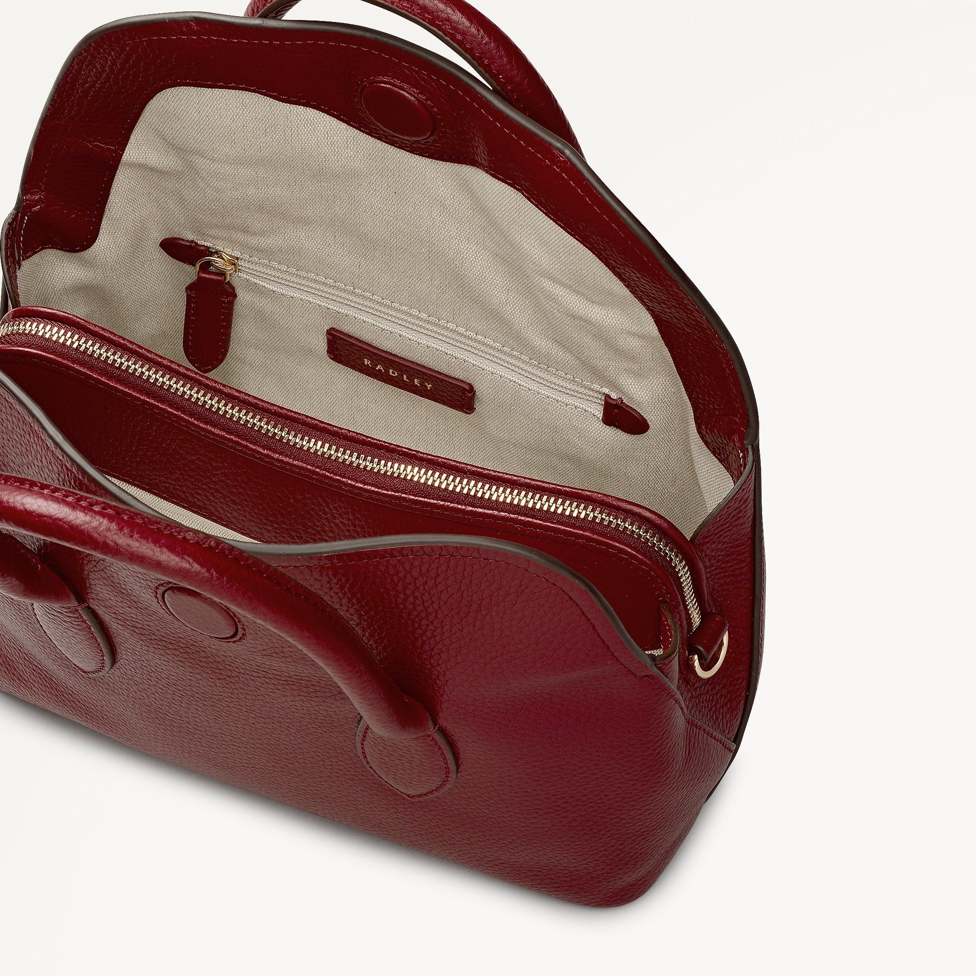 Liverpool Gardens Small Ziptop Grab Bag in Carmine - 112751