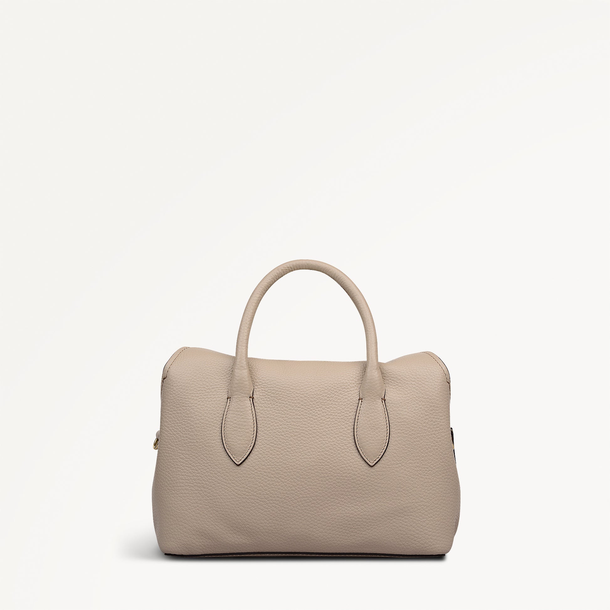 Liverpool Gardens Leather Small Ziptop Grab Bag in Porcini - 112752