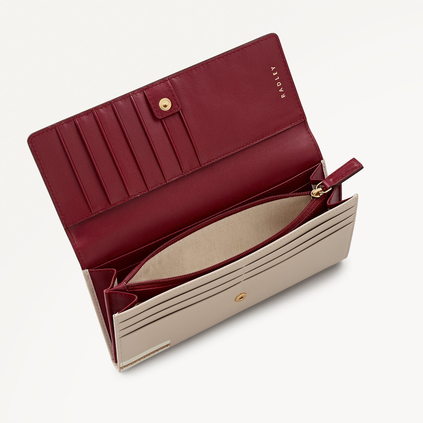 Magic Carousel Leather Large Flapover Wallet in Porcini - 112787