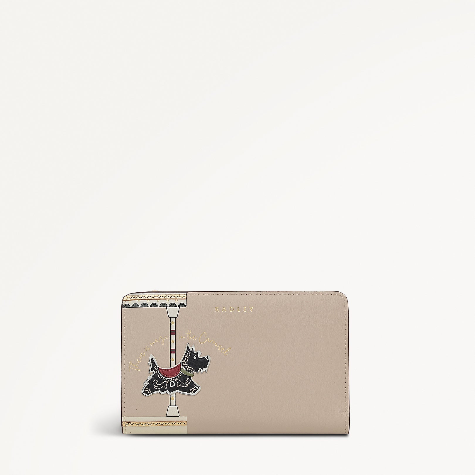 Magic Carousel Leather Medium Bifold Wallet in Porcini - 112788