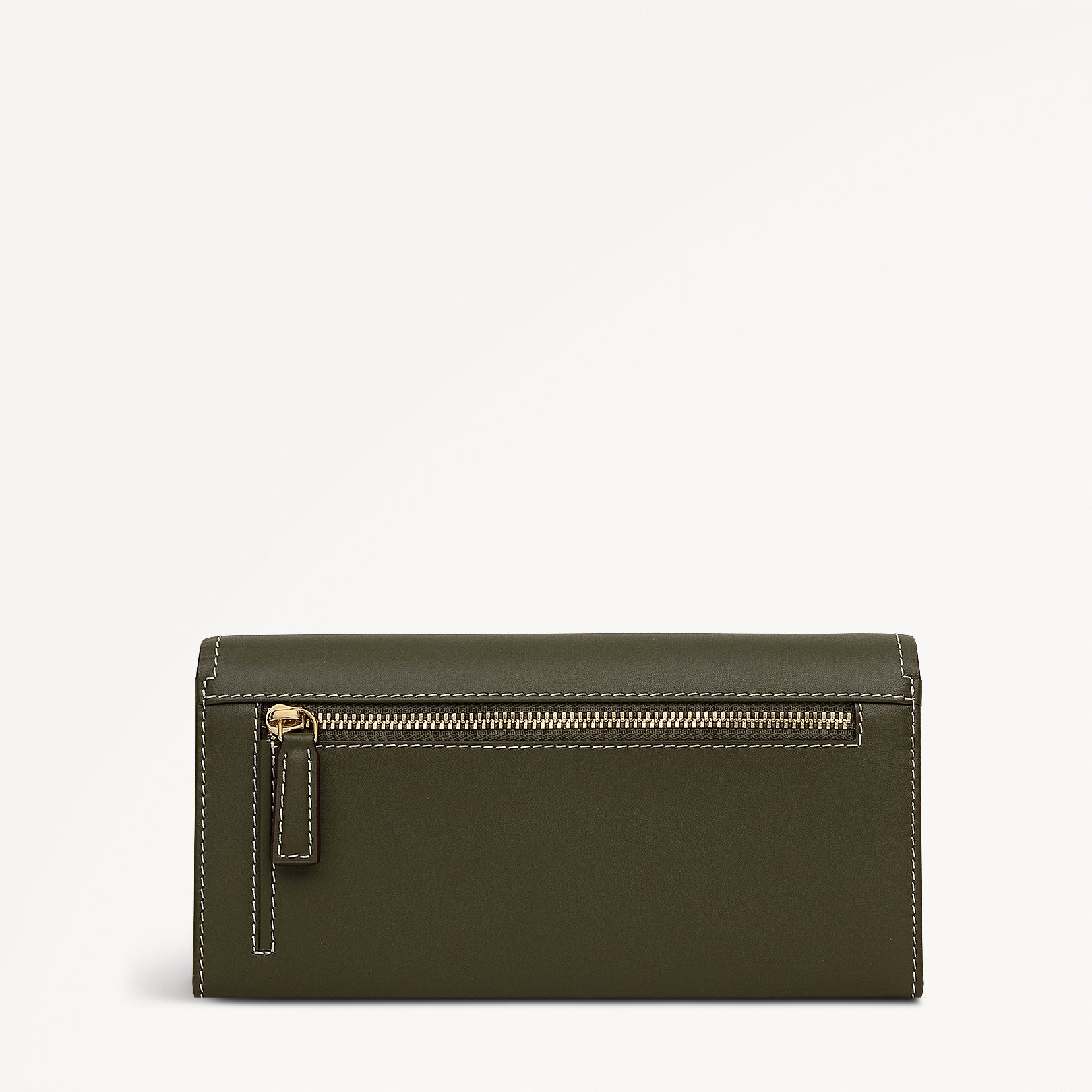 Liverpool Gardens Leather Large Flapover Wallet in Pine Needle - 112801