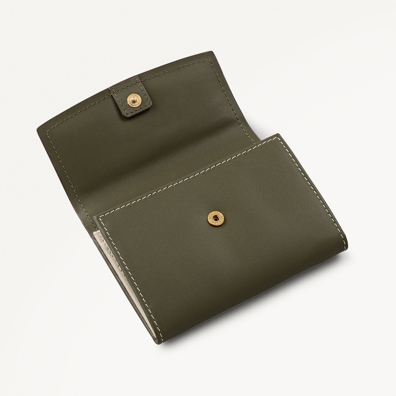 Liverpool Gardens Leather Medium Flapover Wallet in Pine Needle - 112803