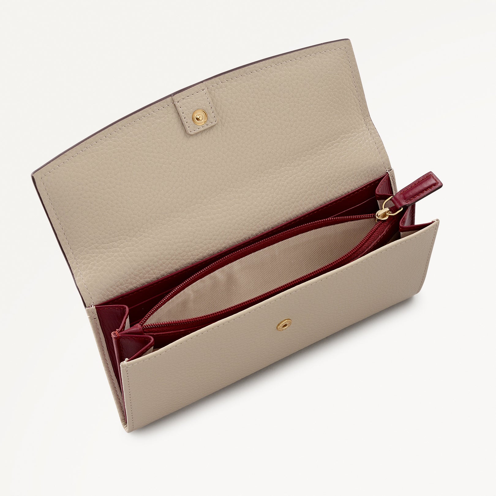 Liverpool Gardens Leather Large Flapover Wallet in Porcini - 112805