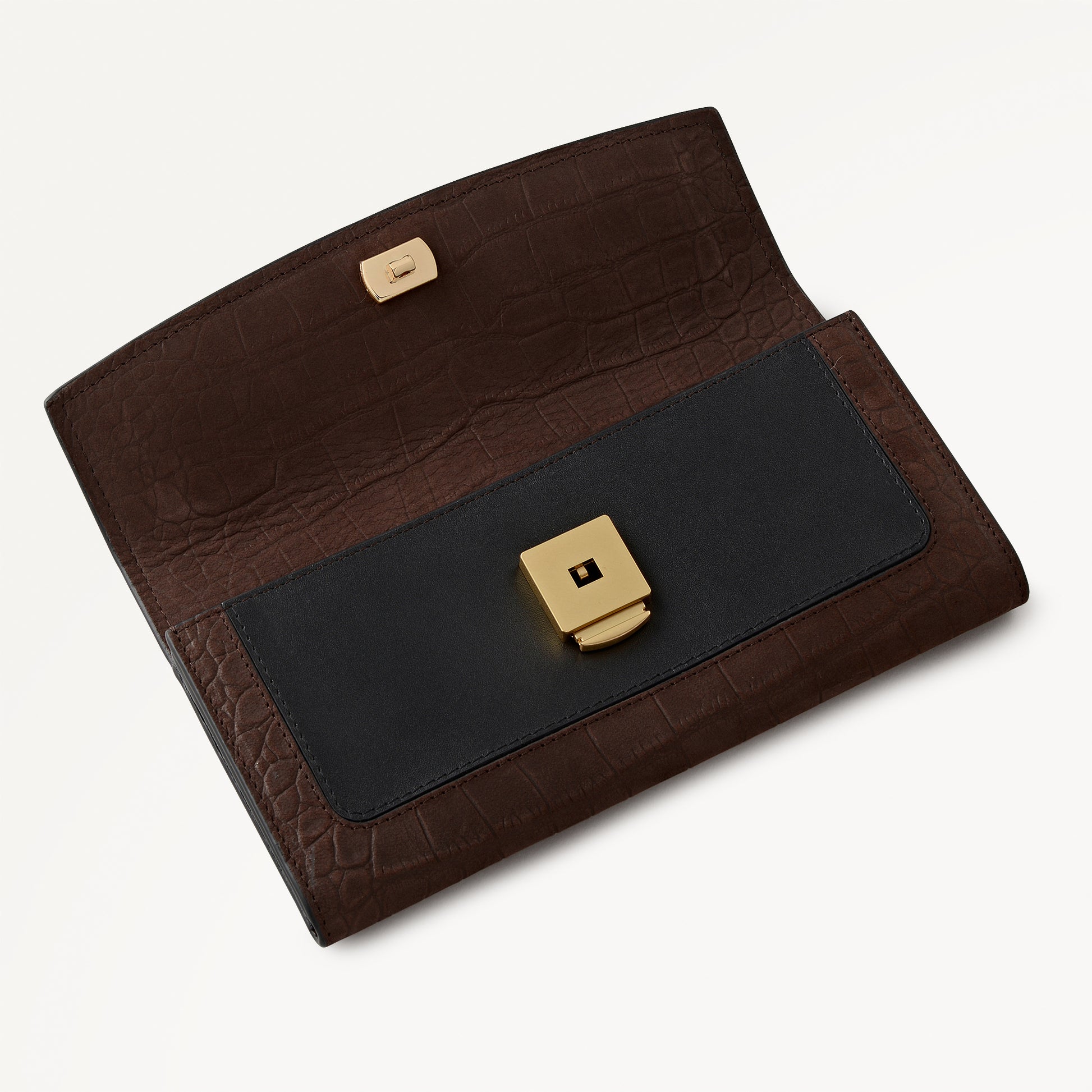 Albert Road Leather Large Flapover Wallet in Dark Oak - 112835