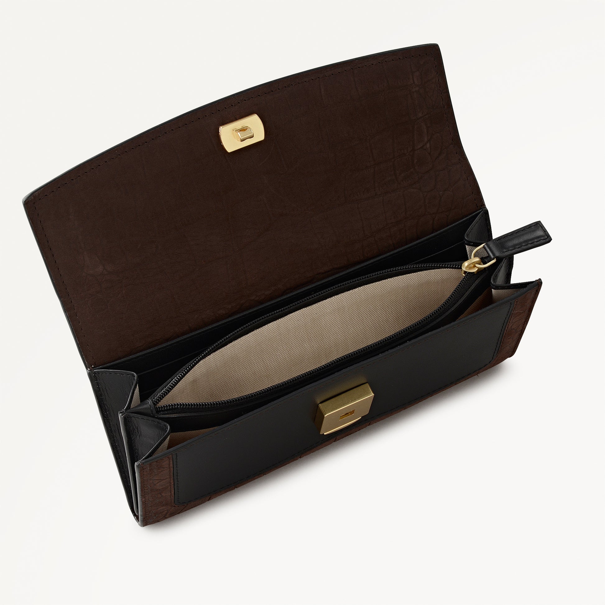 Albert Road Leather Large Flapover Wallet in Dark Oak - 112835