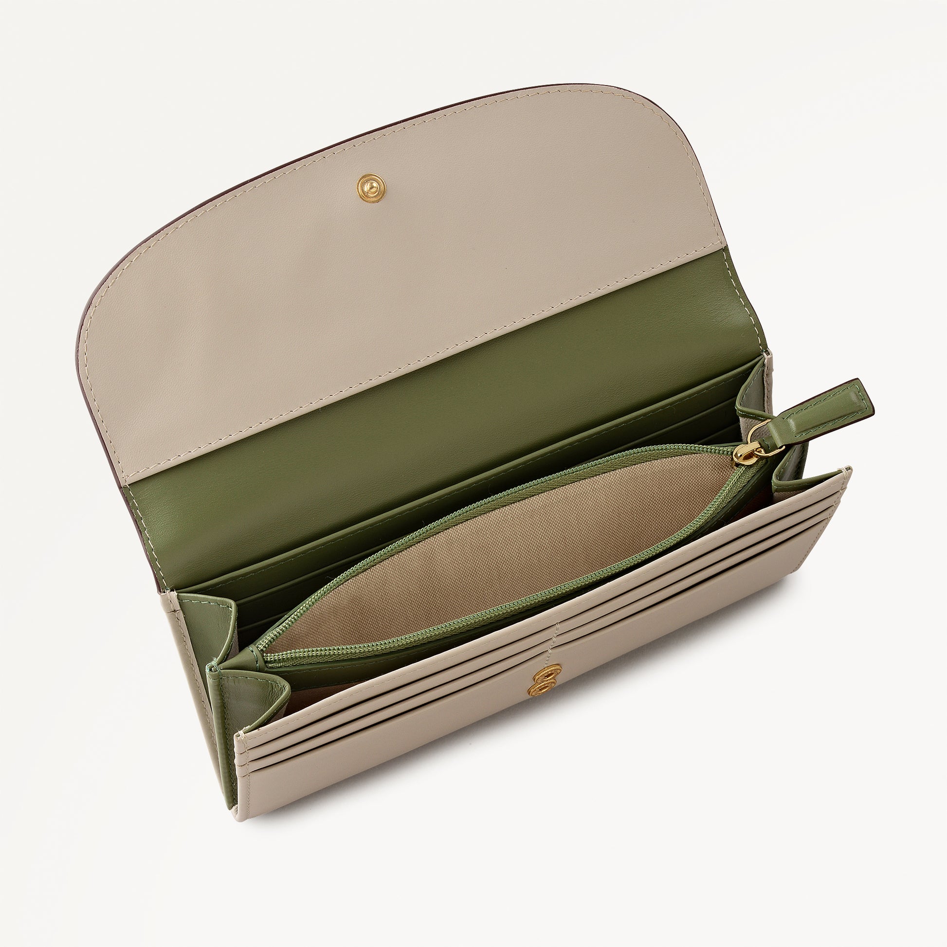 Acorntopia Leather Large Flapover Wallet in Porcini - 112843