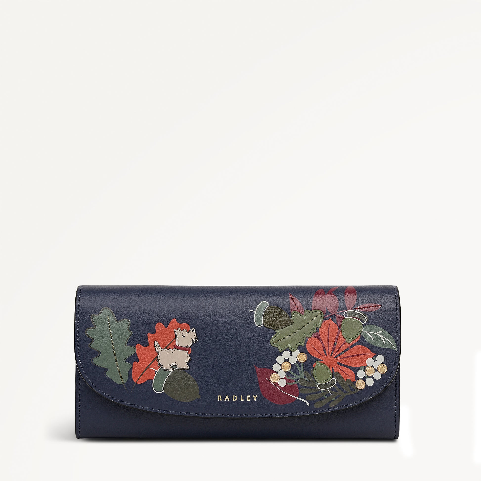Acorntopia Leather Large Flapover Wallet in Ink - 112846