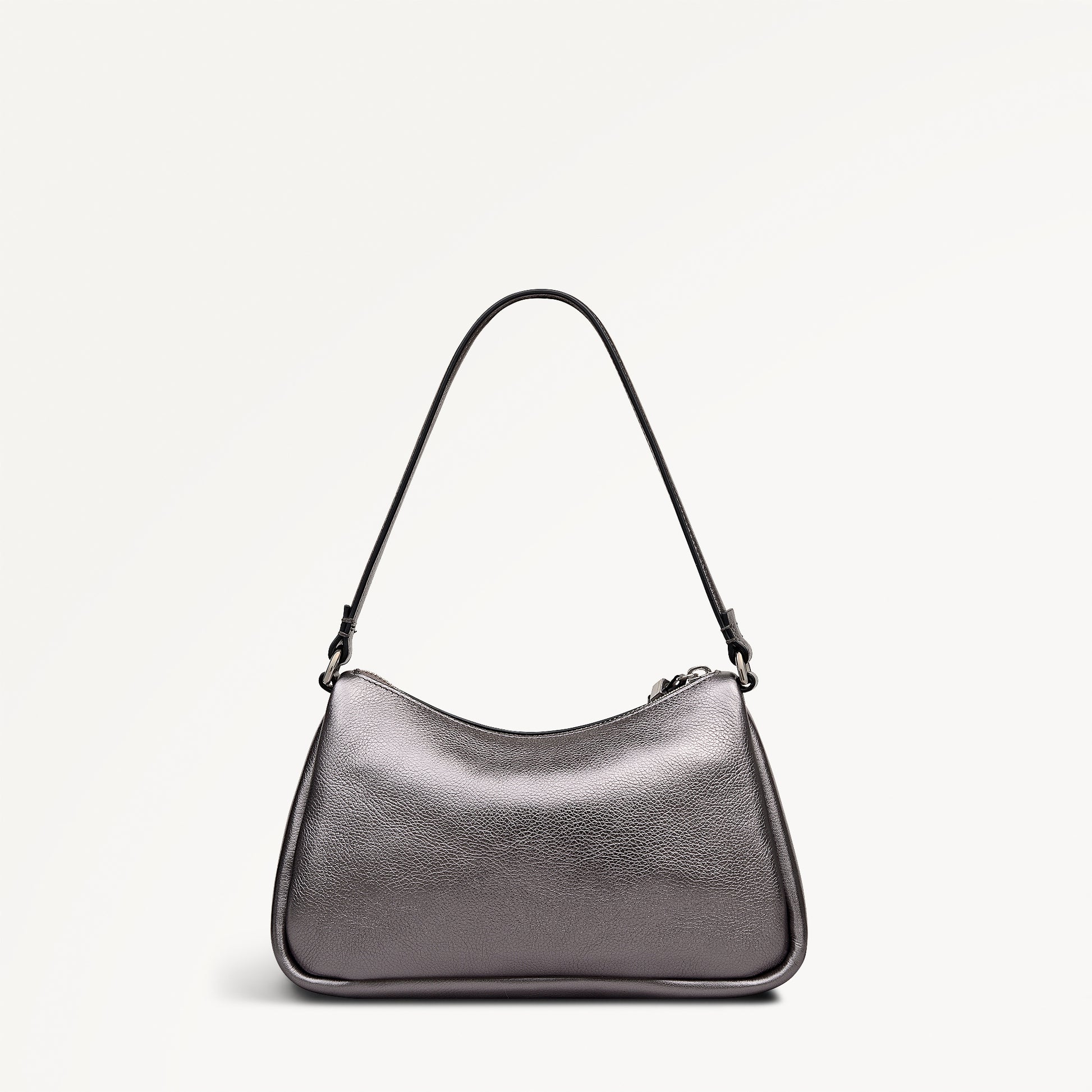 Carlton Close - Metallic Small Ziptop Shoulder Gun Metal - 112952