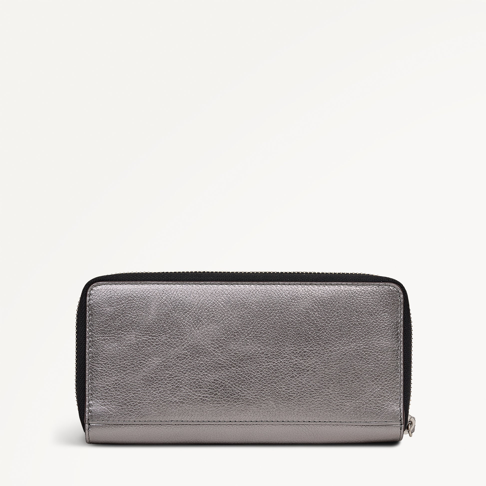Carlton Close - Metallic Large Zip Around Wallet Gun Metal - 112981