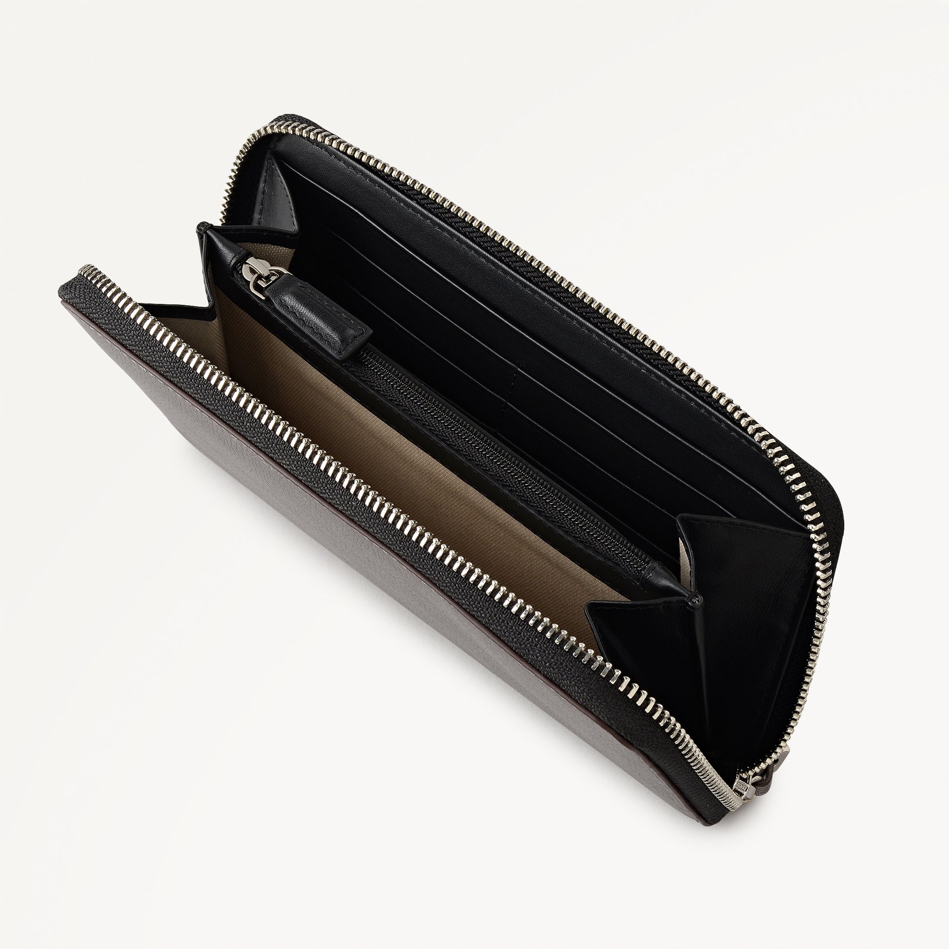 Carlton Close - Metallic Large Zip Around Wallet Gun Metal - 112981