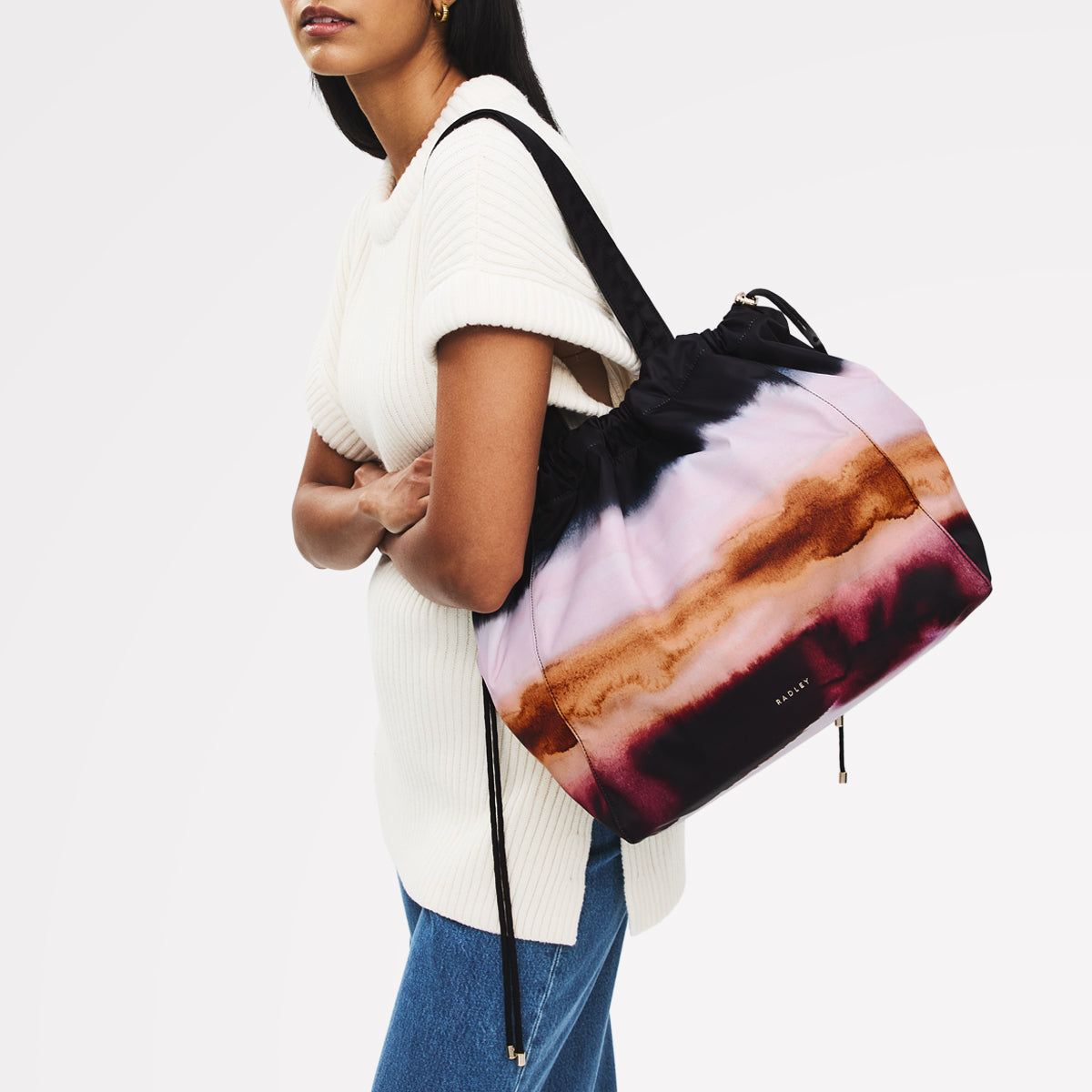 Eden Row - Ombre Stripe Large Open Top Tote Black - 113057