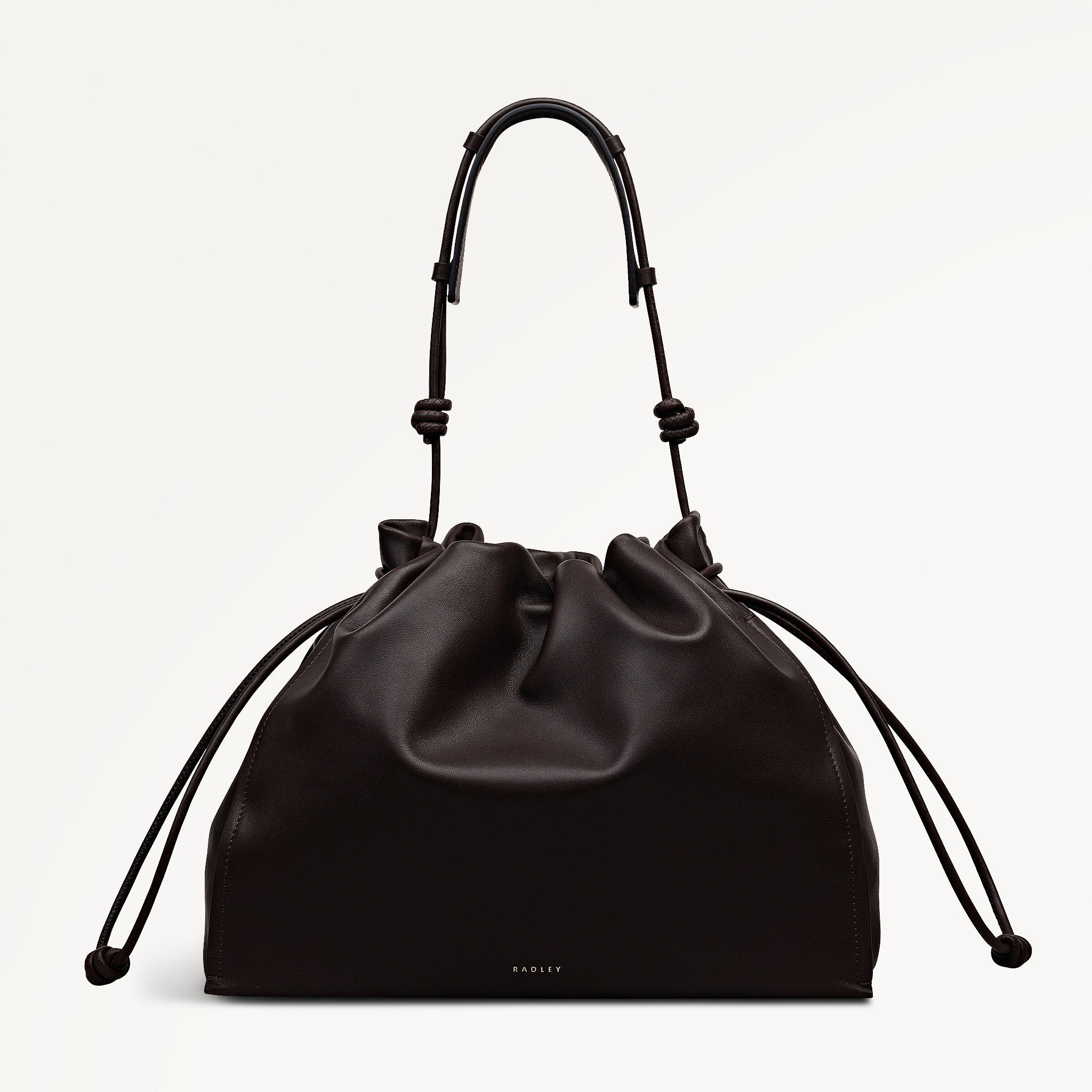 Dark Oak Large Drawstring Shoulder Bag | The Roxburgh SS26