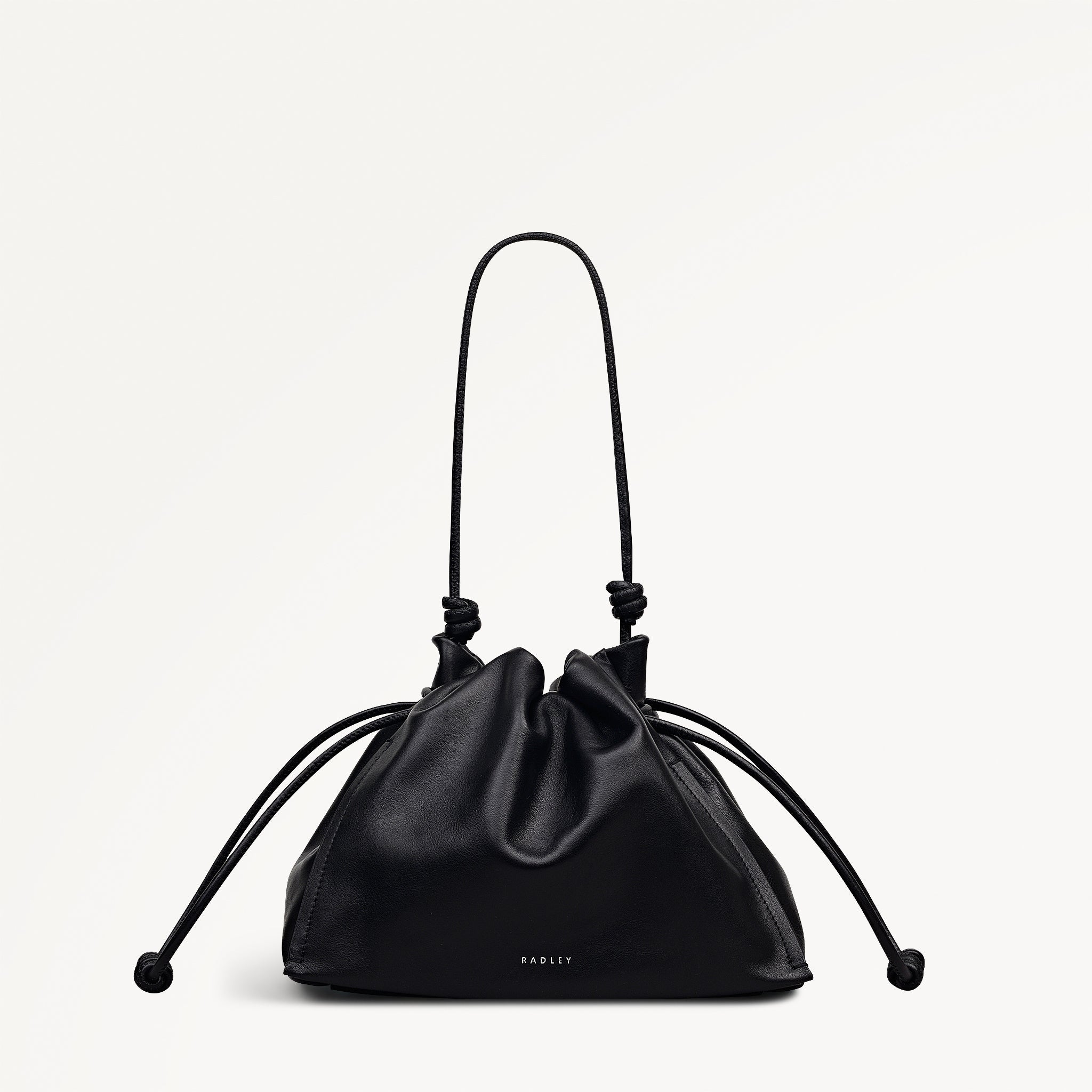 Black Medium Drawstring Cross Body Bag | The Roxburgh SS26