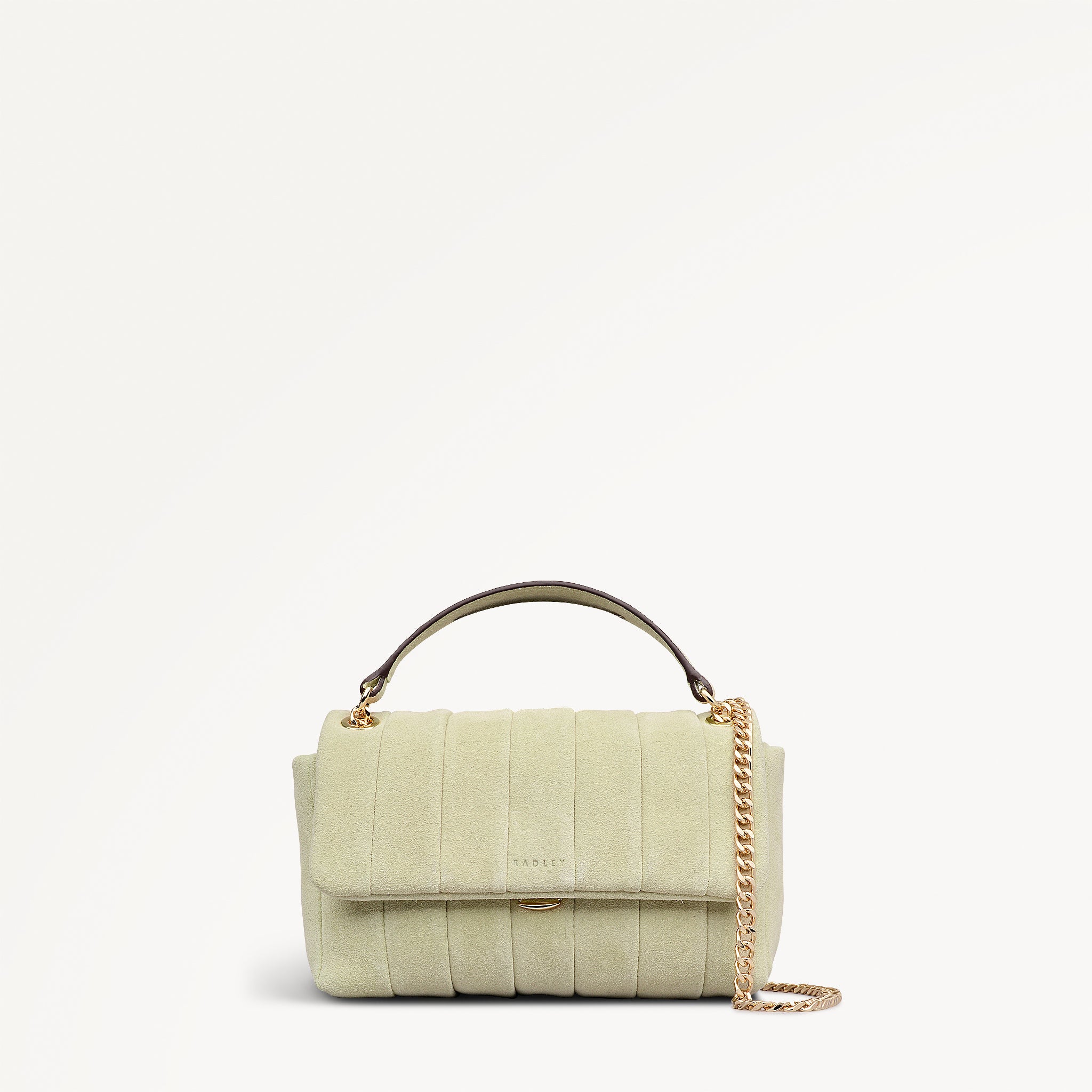 Burton Way - Quilt Suede Small Flapover Cross Body Lemongrass - 113991