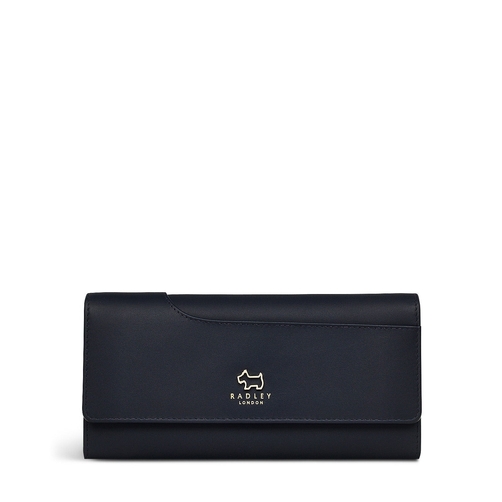 Pockets Leather Large Flapover Wallet in Ink - 11815