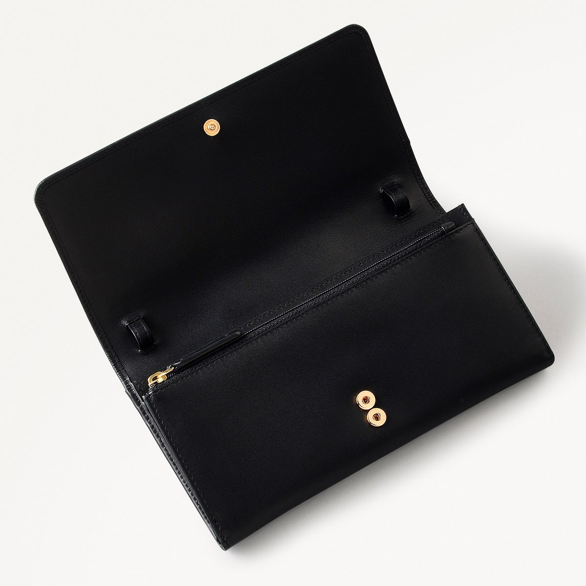 Pockets Leather Large Phone Acrossbody in Black - 16306