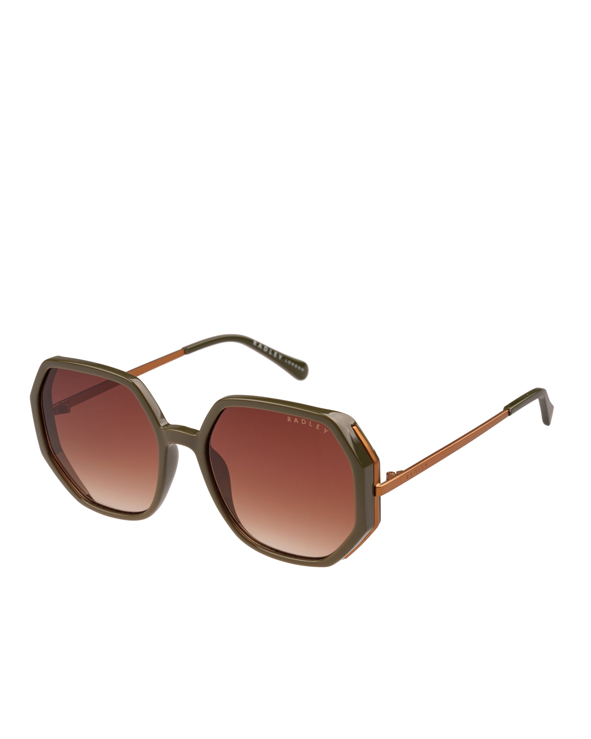 CORDELIA OVERSIZED HEXAGON SUNGLASSES BRONZE