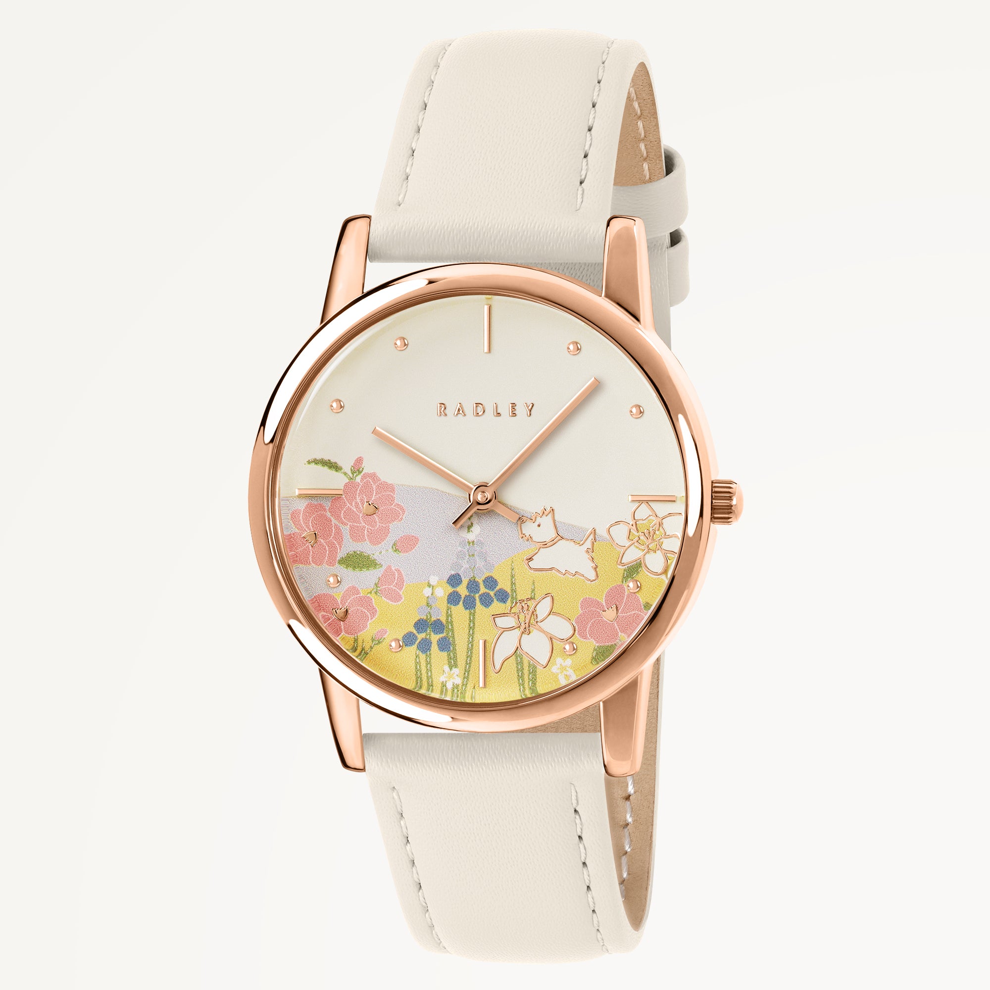 Spring Blooms Leather Strap Watch Salt - Ry22036