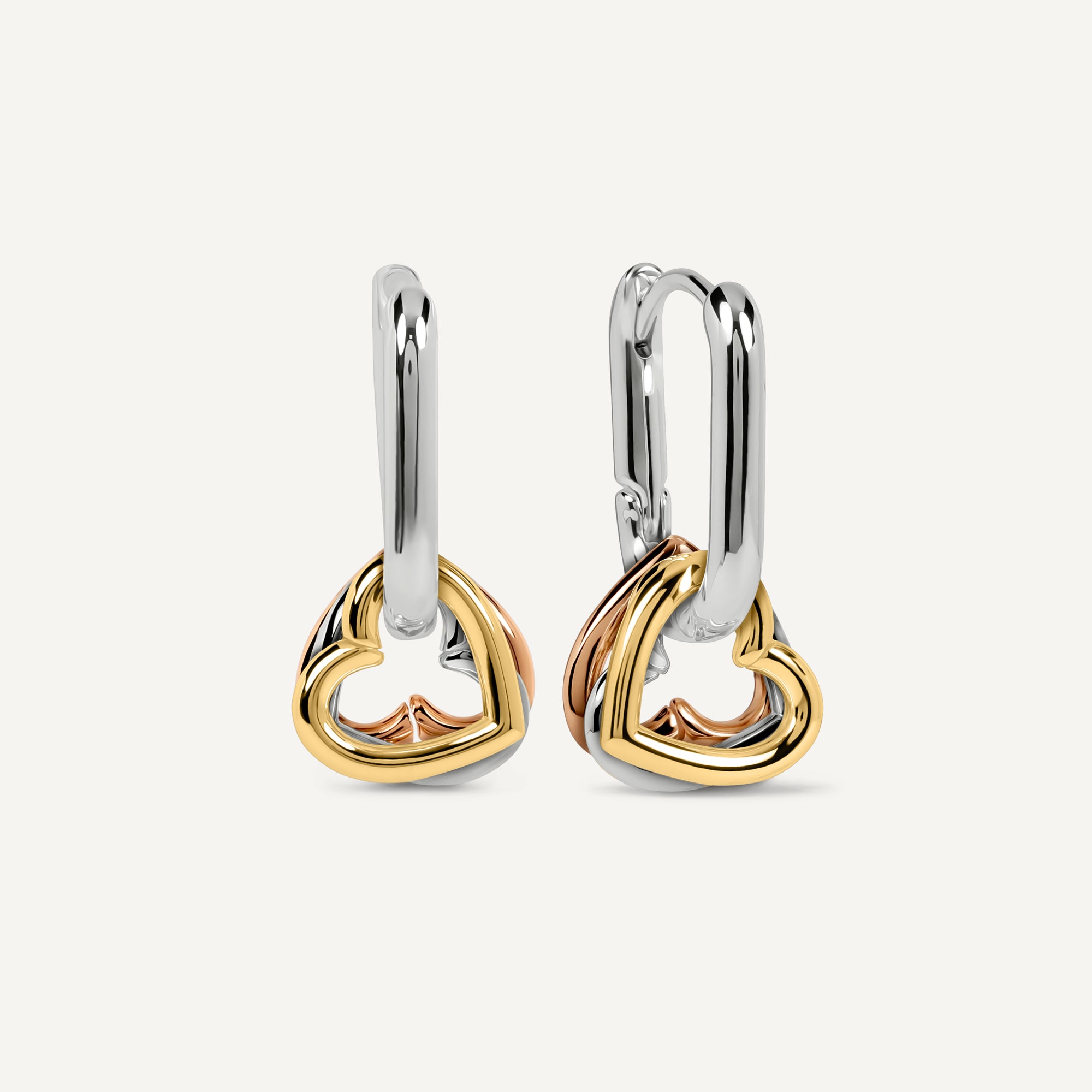 Love You Lots Multi Heart Hanging Charms Ear Silver - RYJ1639S