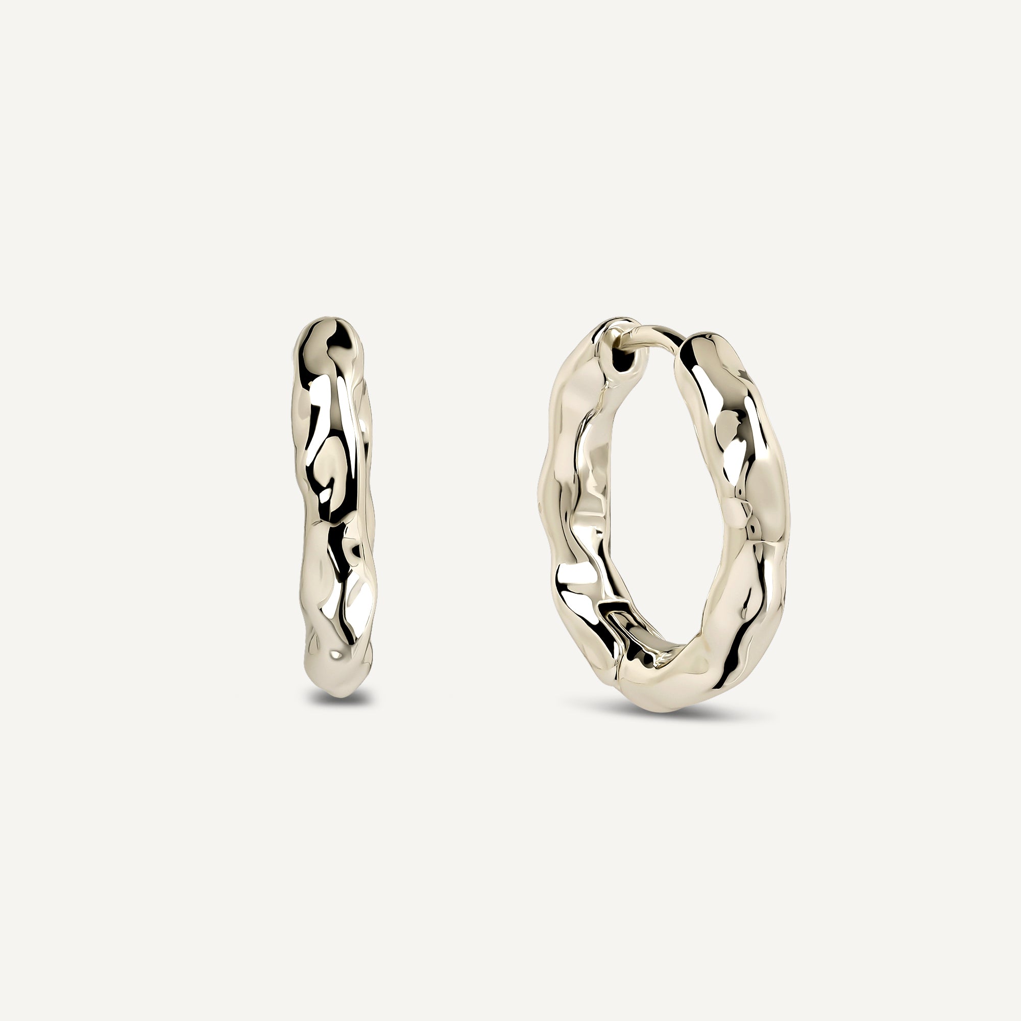 Hadley Lane Gold Plated Hammer Hoop Earrin Gold - Ryj1640S